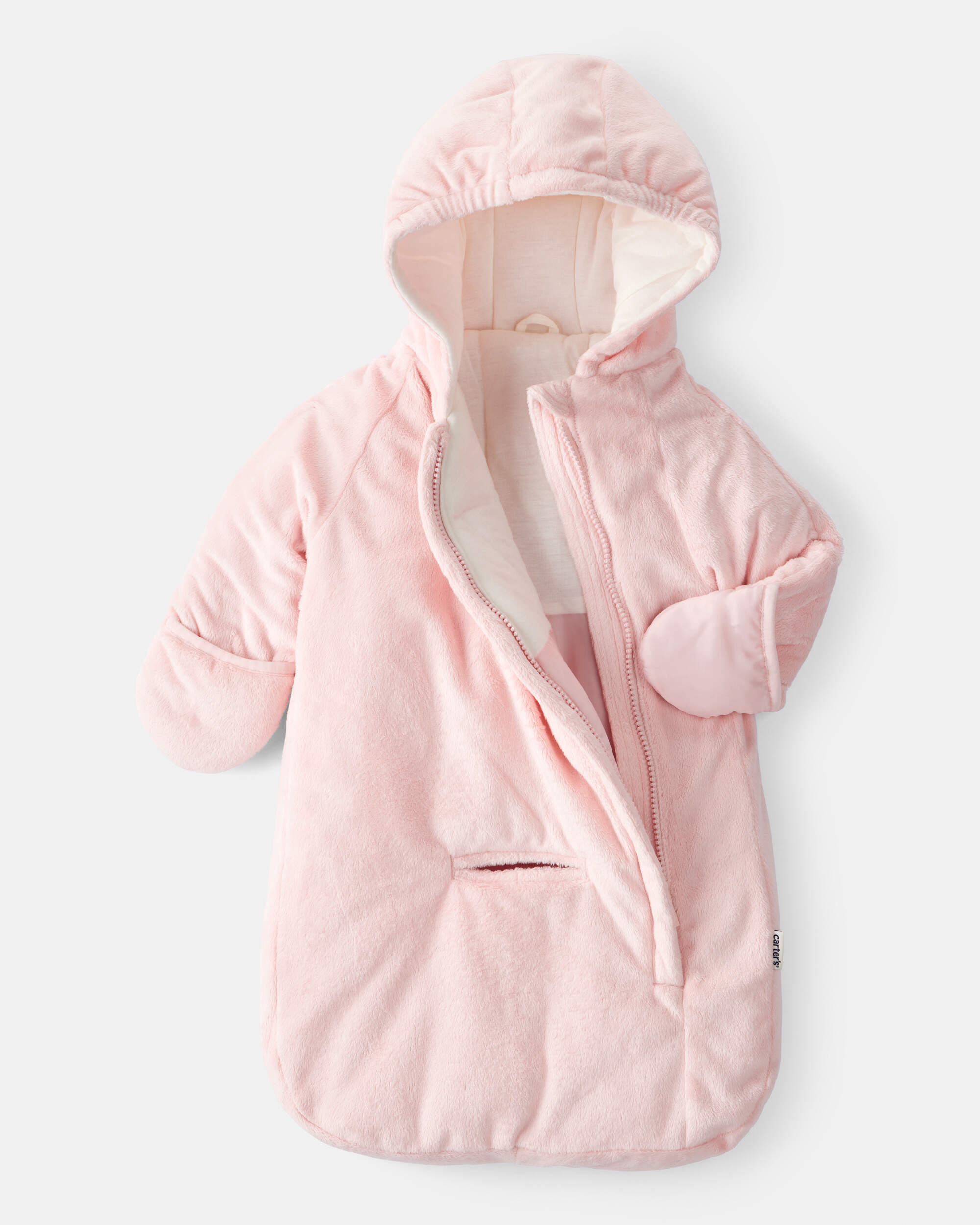 Baby Girl Zipper Heart Front Pram – Pink