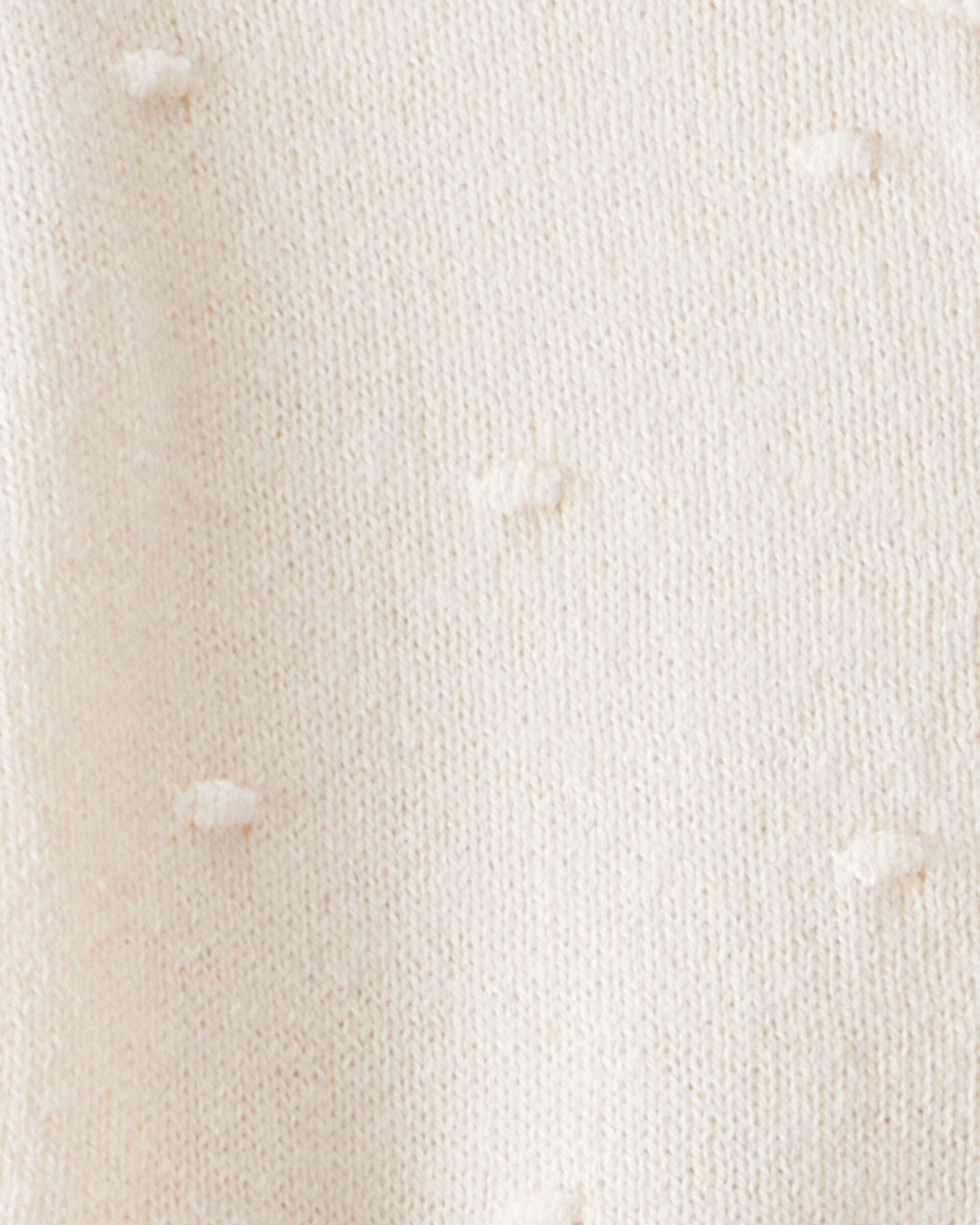 Baby Girl Cotton Long-Sleeve Jumpsuit - White