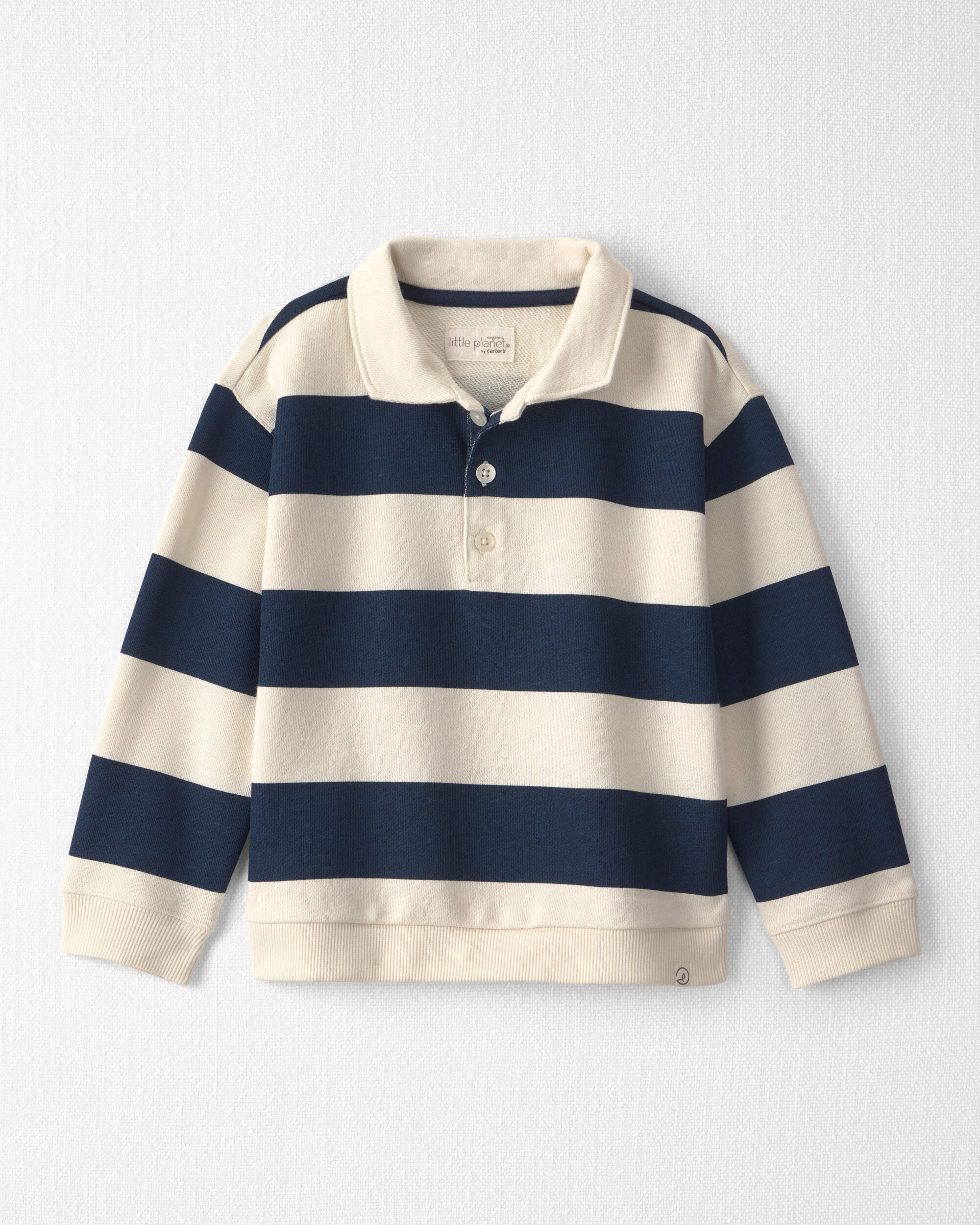 Toddler Boy Organic Cotton French Terry Rugby Polo