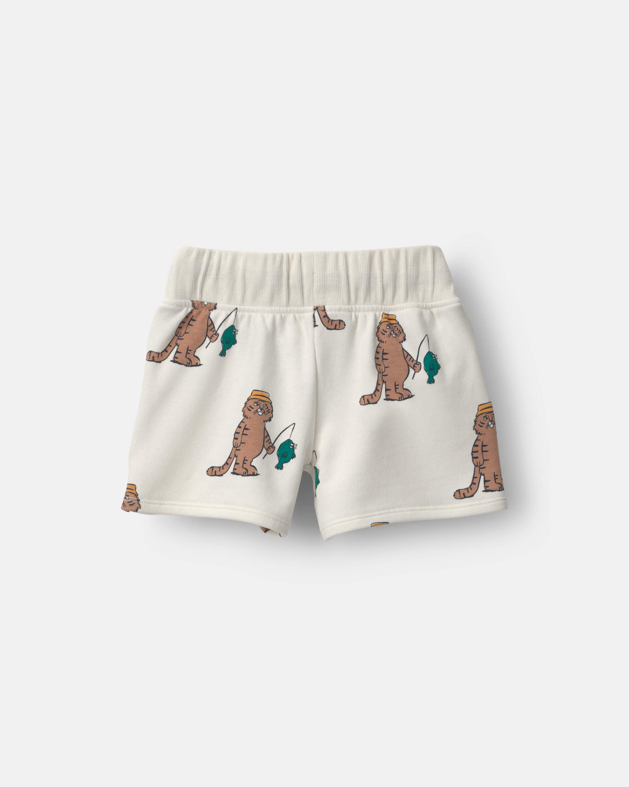 Toddler City Park™ Short Fishing Tiger Print - Cream