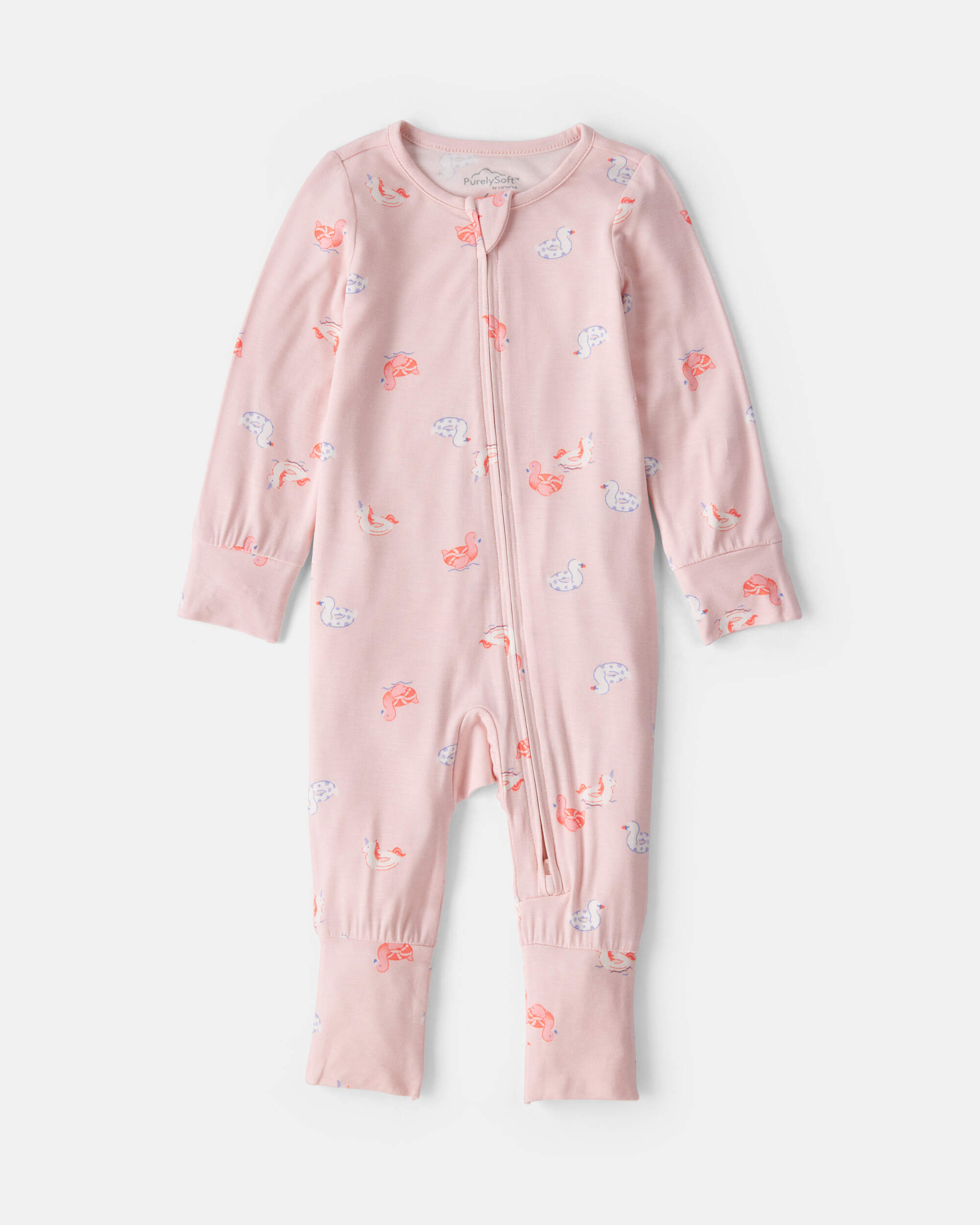 Baby Girl Flamingo PurelySoft™ 2-Way Zip Sleeper - Pink