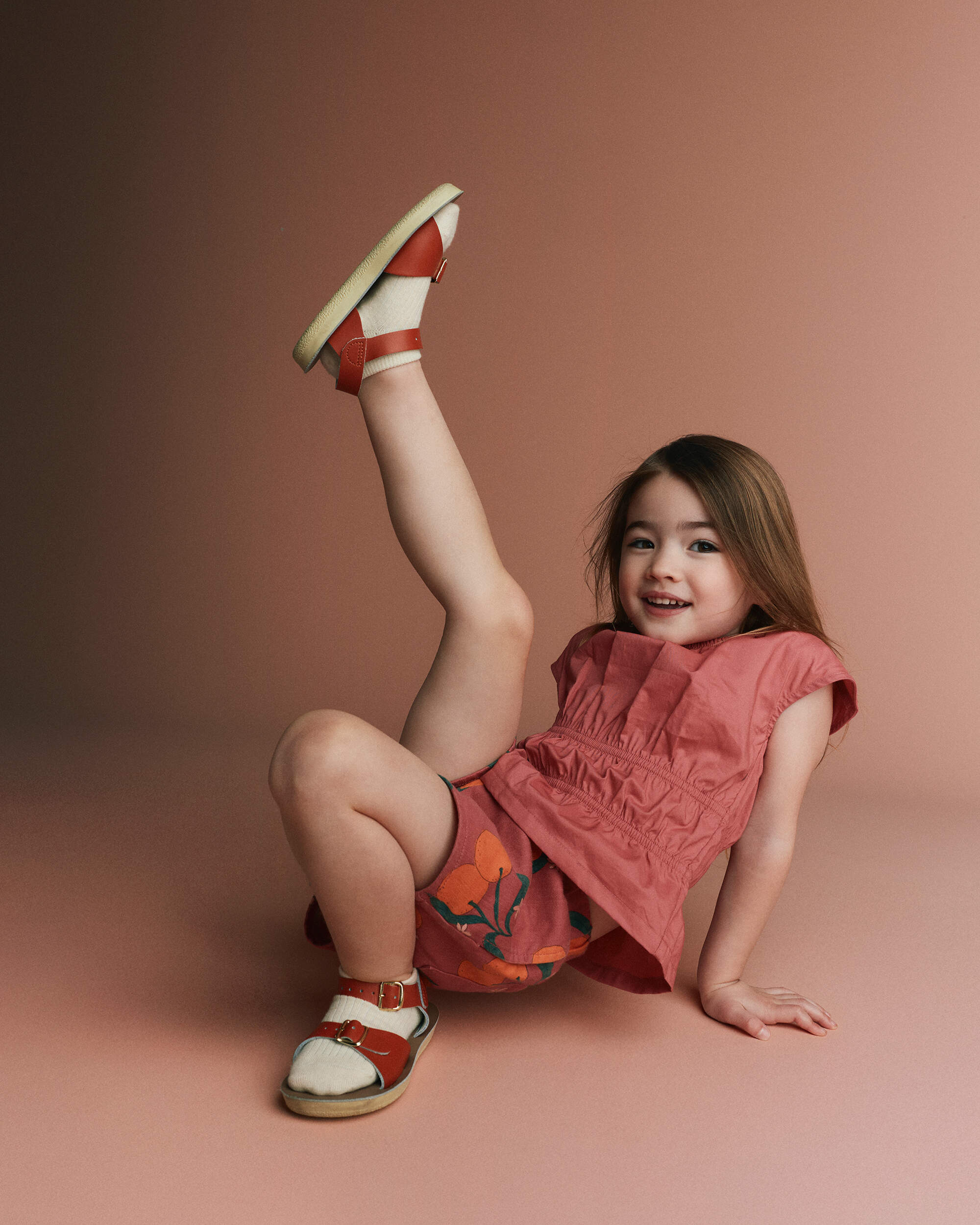 Toddler Girl Elastic Waist Peplum Top - Burgundy