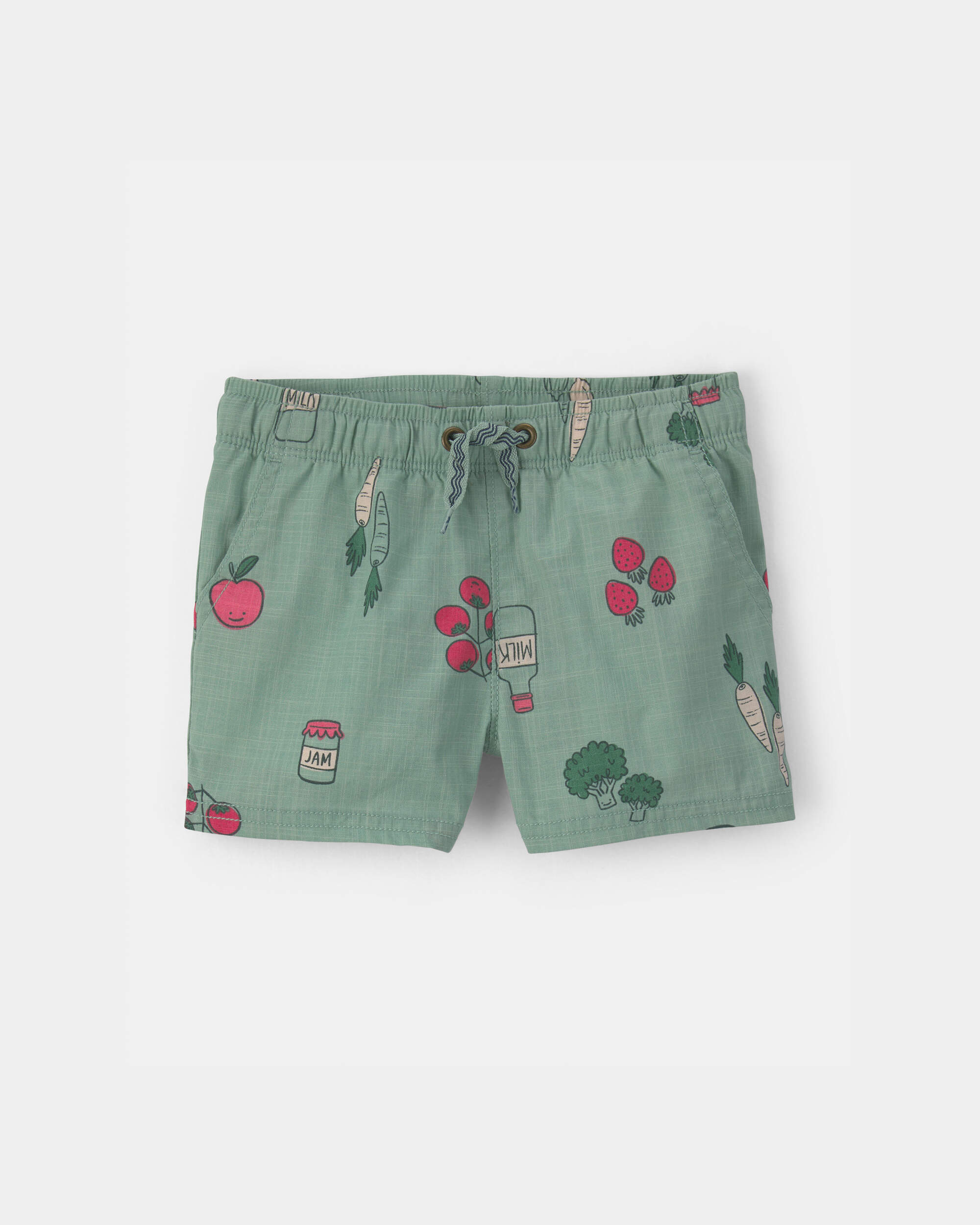 Baby Boy Veggie Fruit Shorts - Green