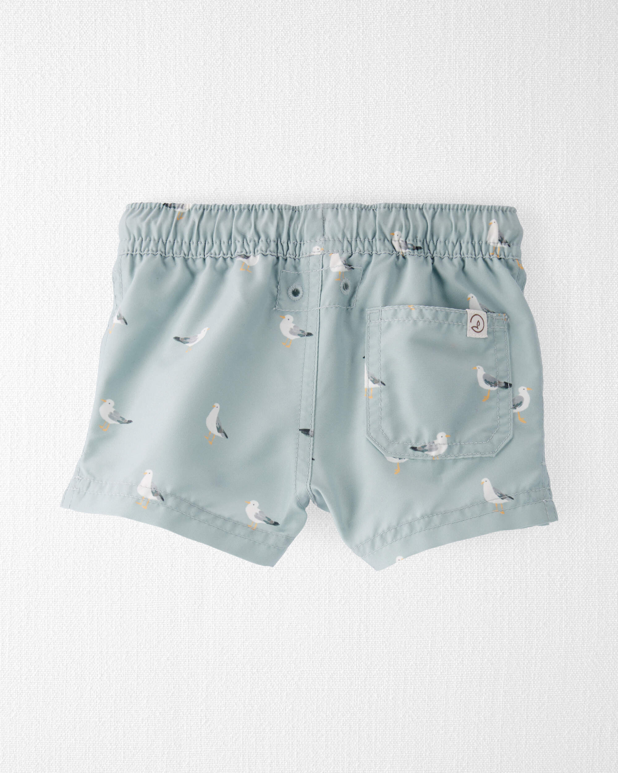 Baby Boy Recycled Seagull-Print Swim Trunks