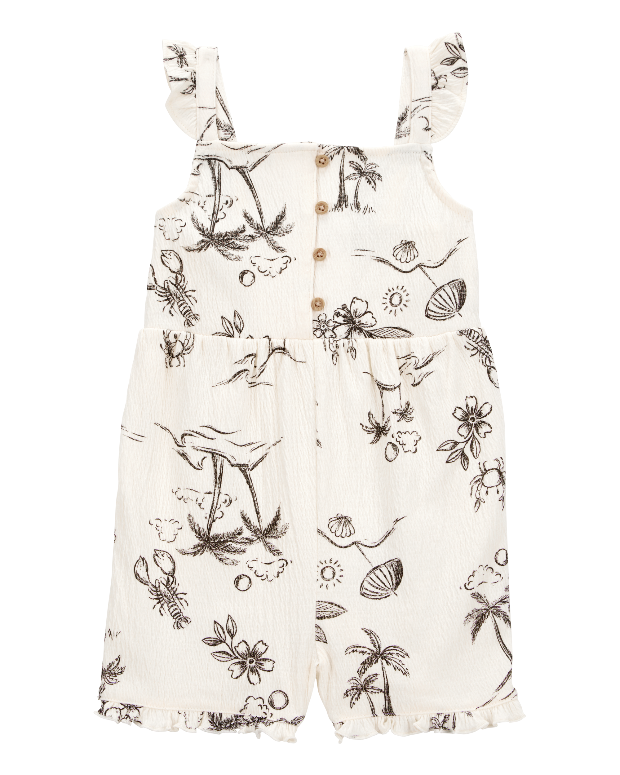 Toddler Tropical Print Flutter Romper