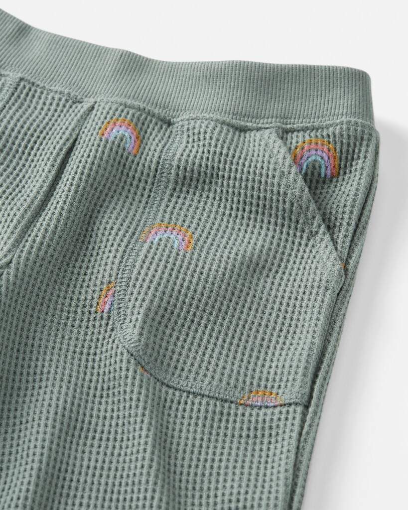 Toddler Organic Cotton Waffle Knit Set Magical Rainbow Print