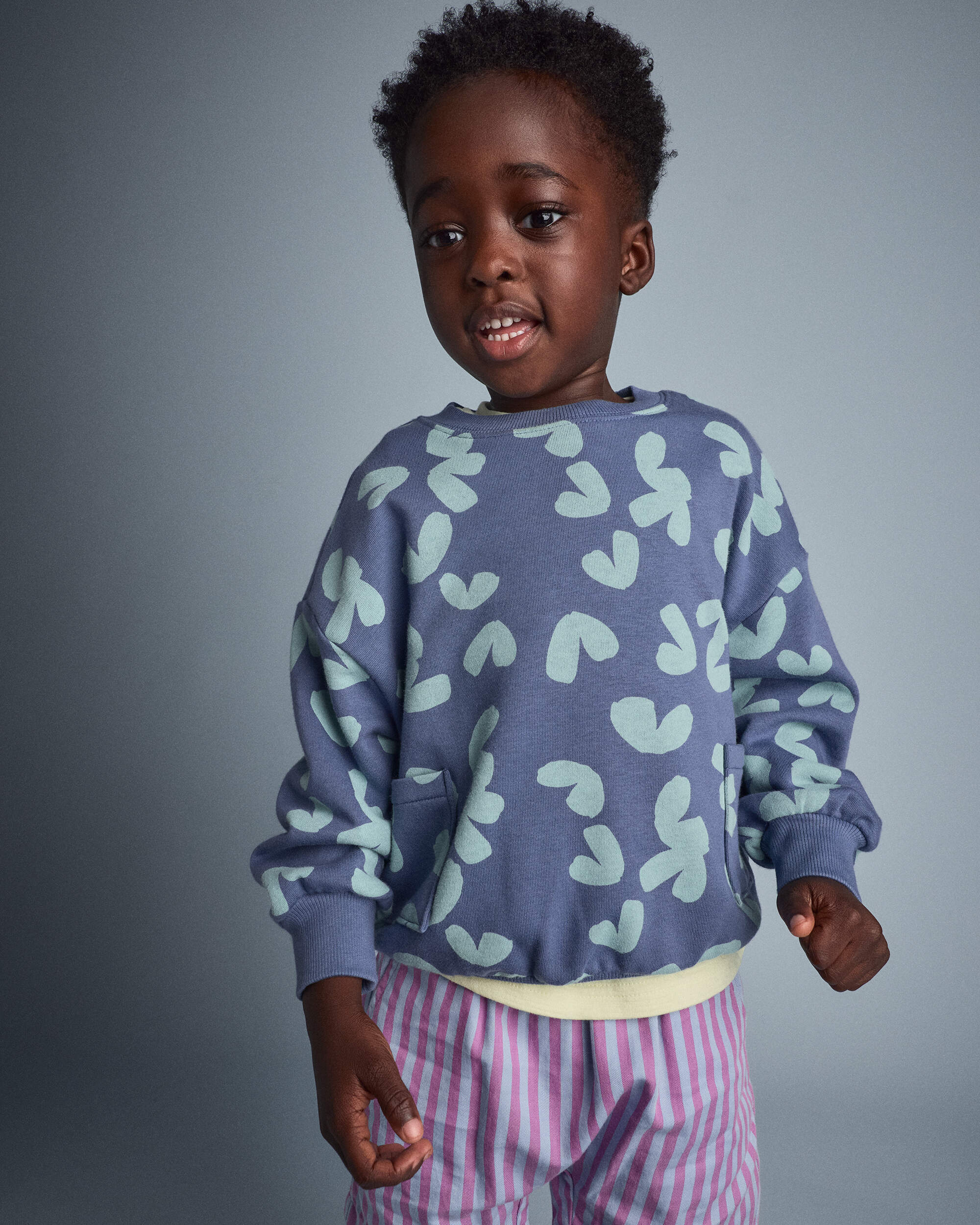 Toddler Otter Sweatshirt™ with Pockets Abstract Print - Slate Blue