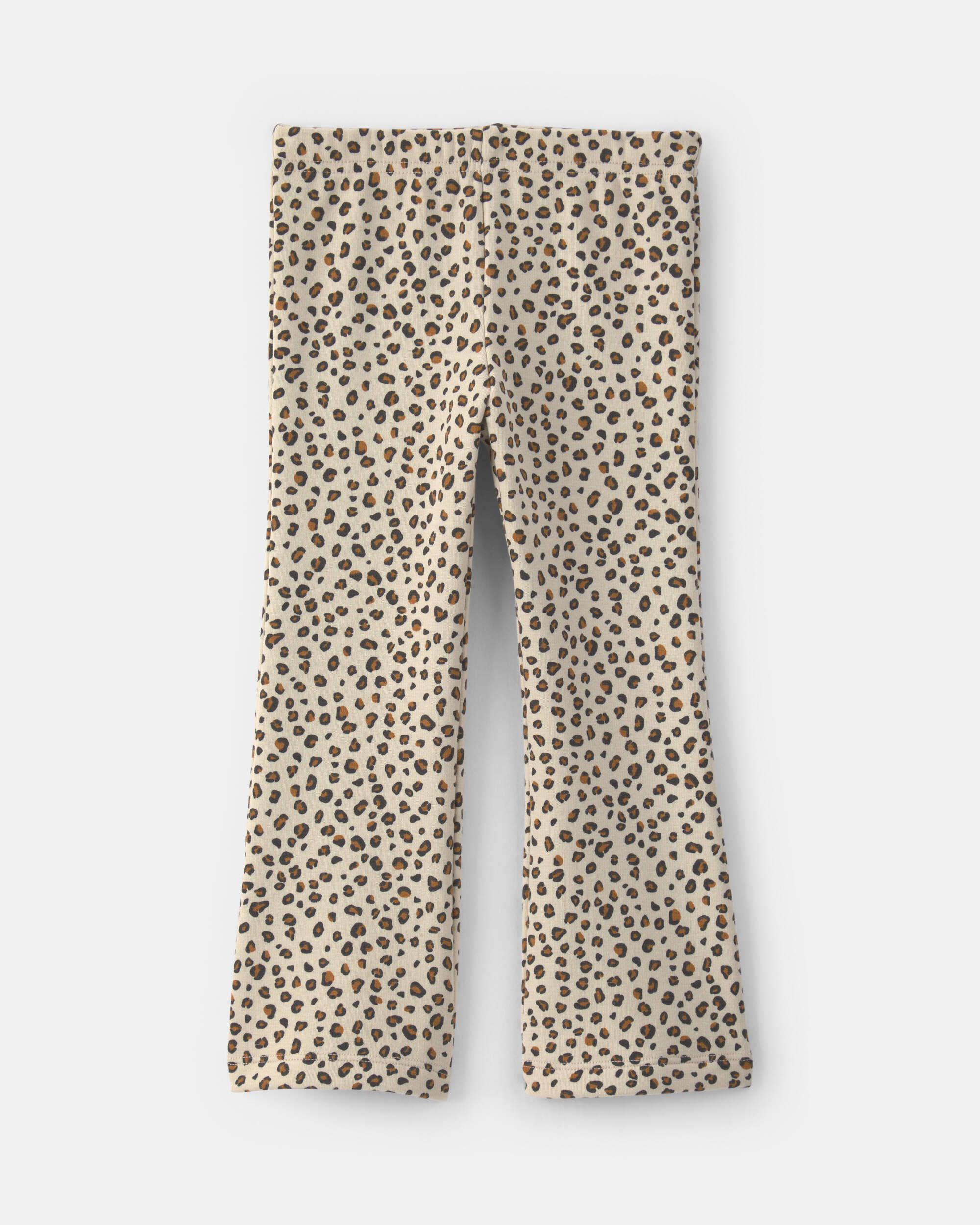 Toddler Girl Leopard Fleece Pull-On Stretch Leggings - Brown