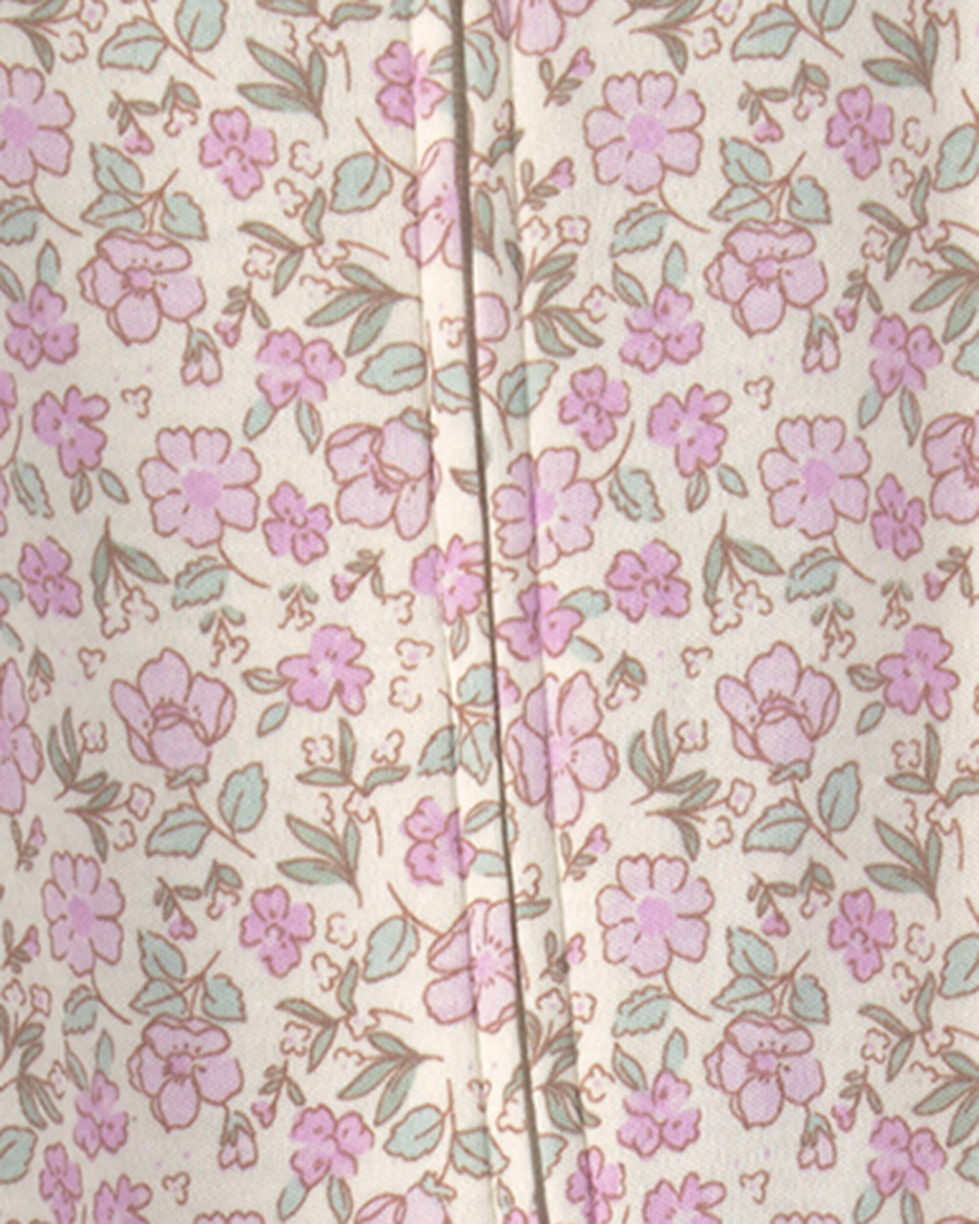 Baby Girl Floral Snug Fit Sleeper - Pink/Ivory
