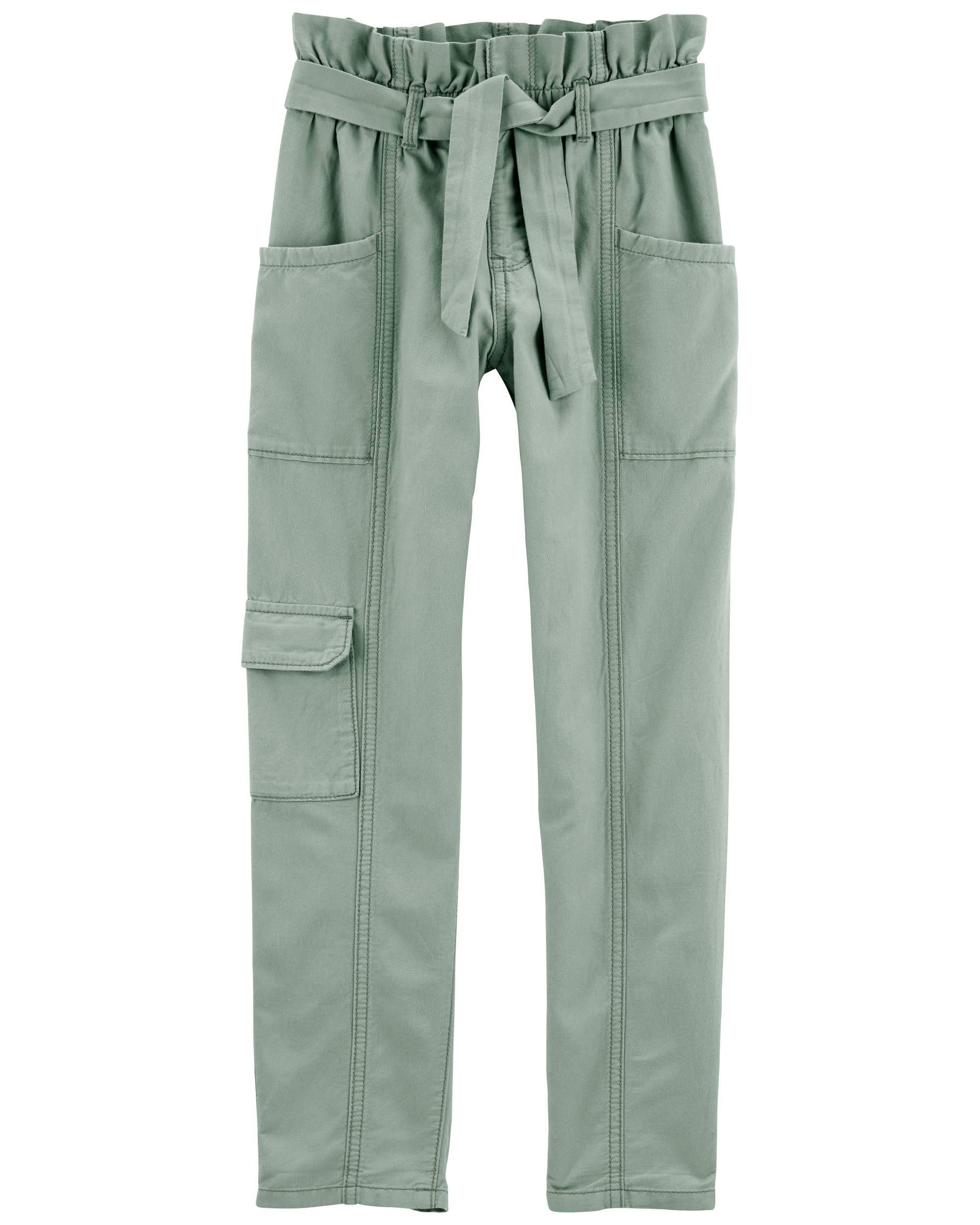 Green Soft Cotton & LENZING™ ECOVERO™ Paperbag Cargo Pants