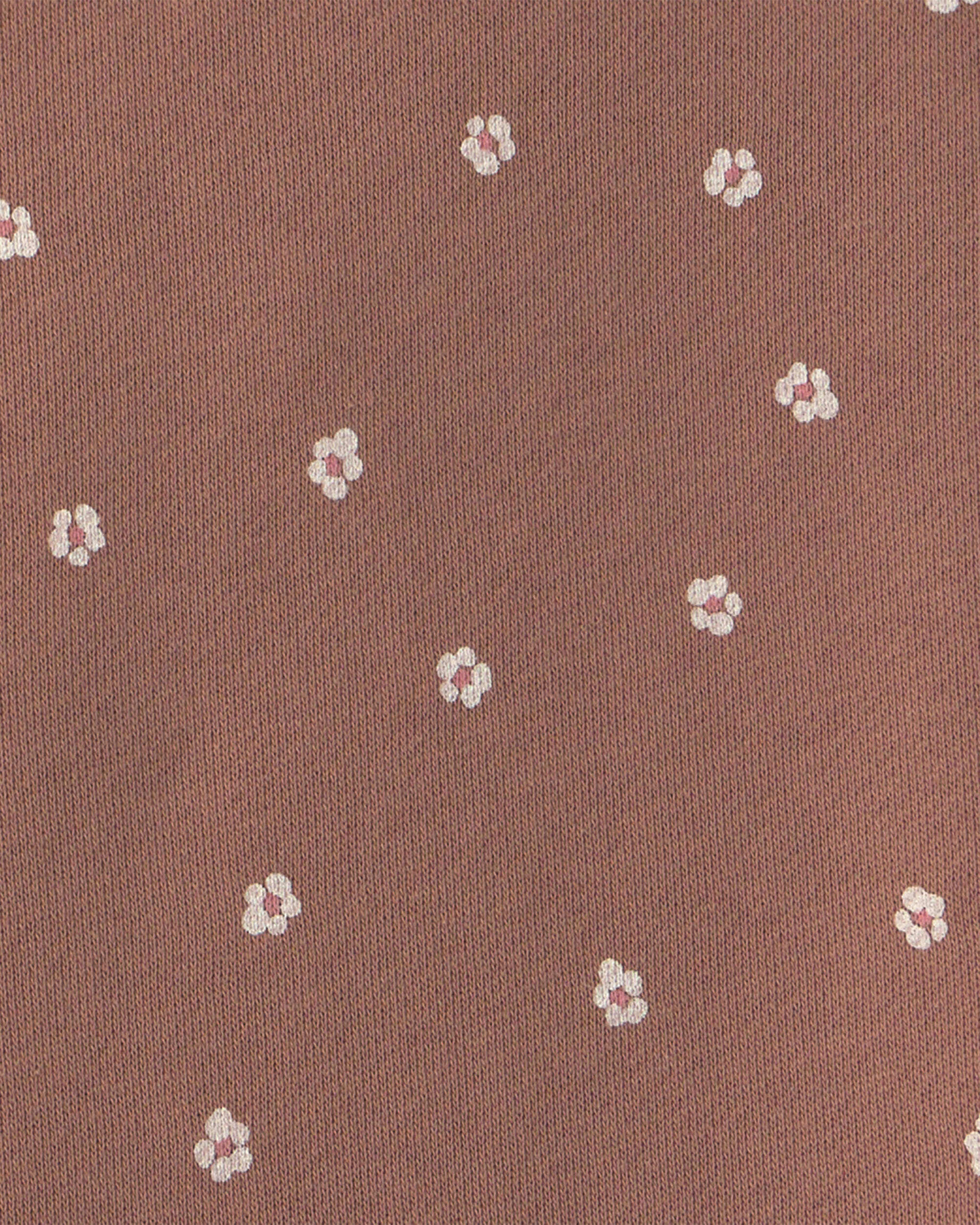 Toddler Girl Floral French Terry Long-Sleeve Dress Set - Pink/Brown
