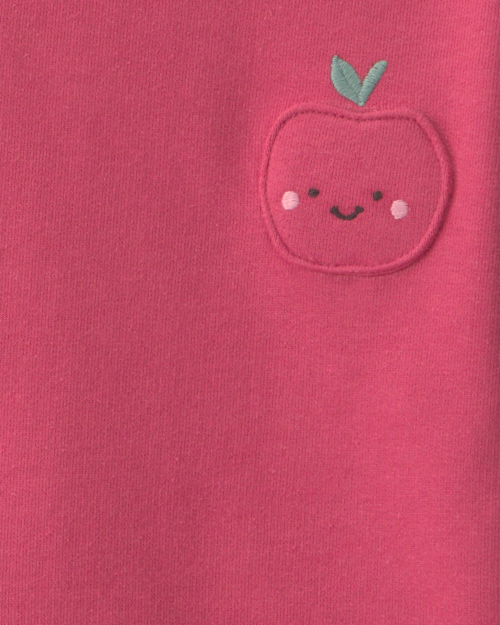 Baby Girl 2-Piece Apple French Terry Long-Sleeve Top & Skirt Set - Pink