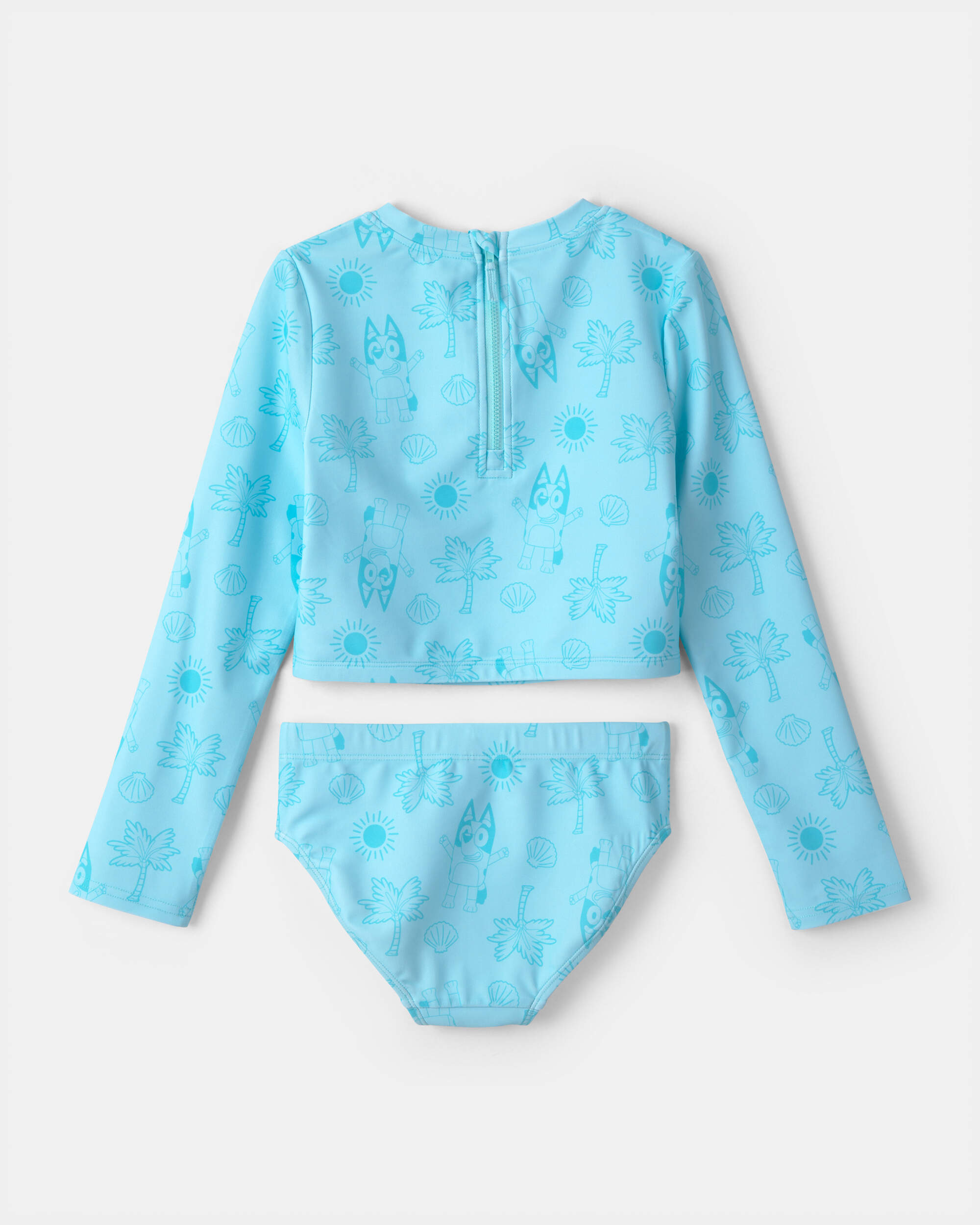 Girls 2-Piece Bluey™ Rashguard Swimsuit Set - Blue