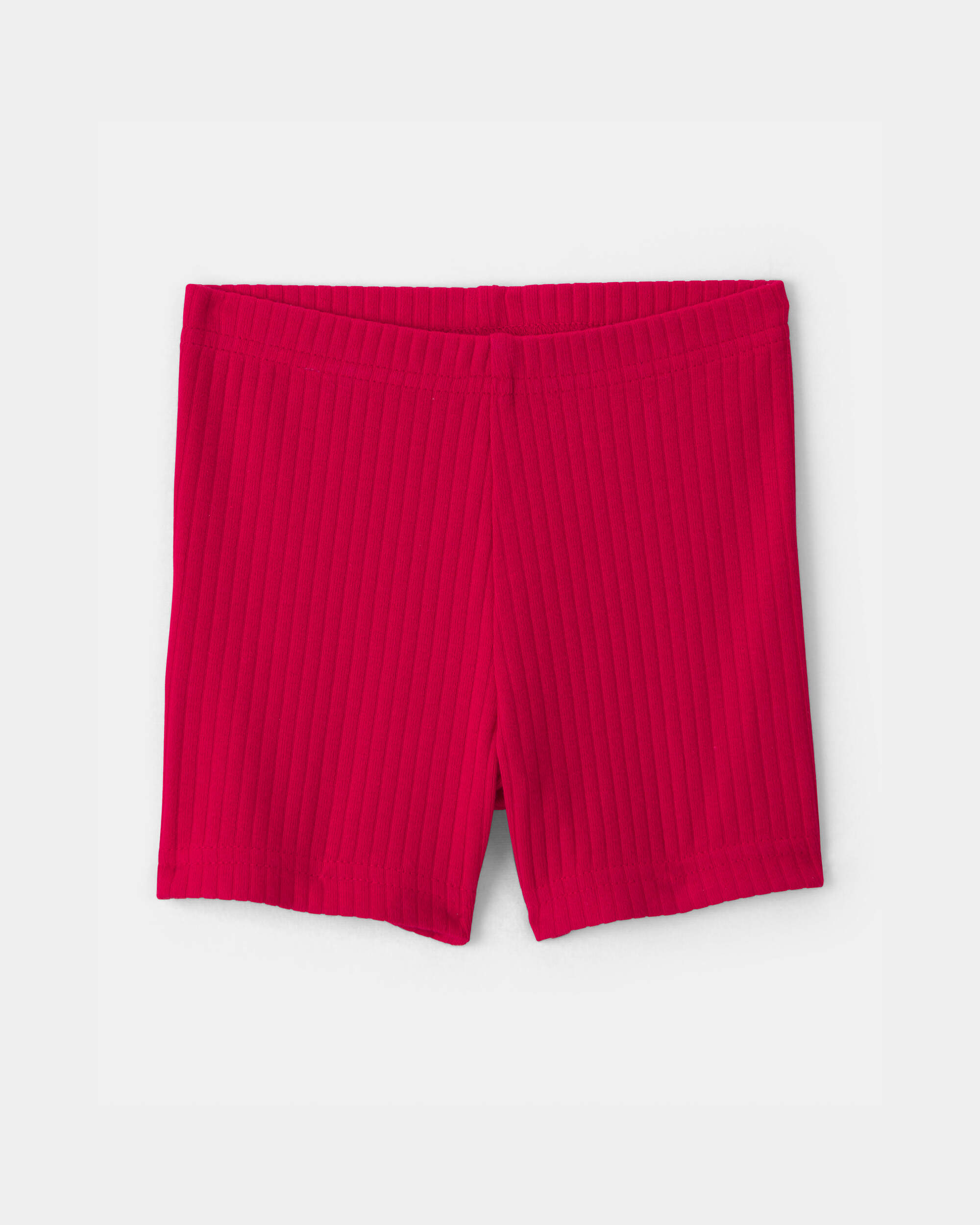 Baby Girl Rib Bike Shorts - Red