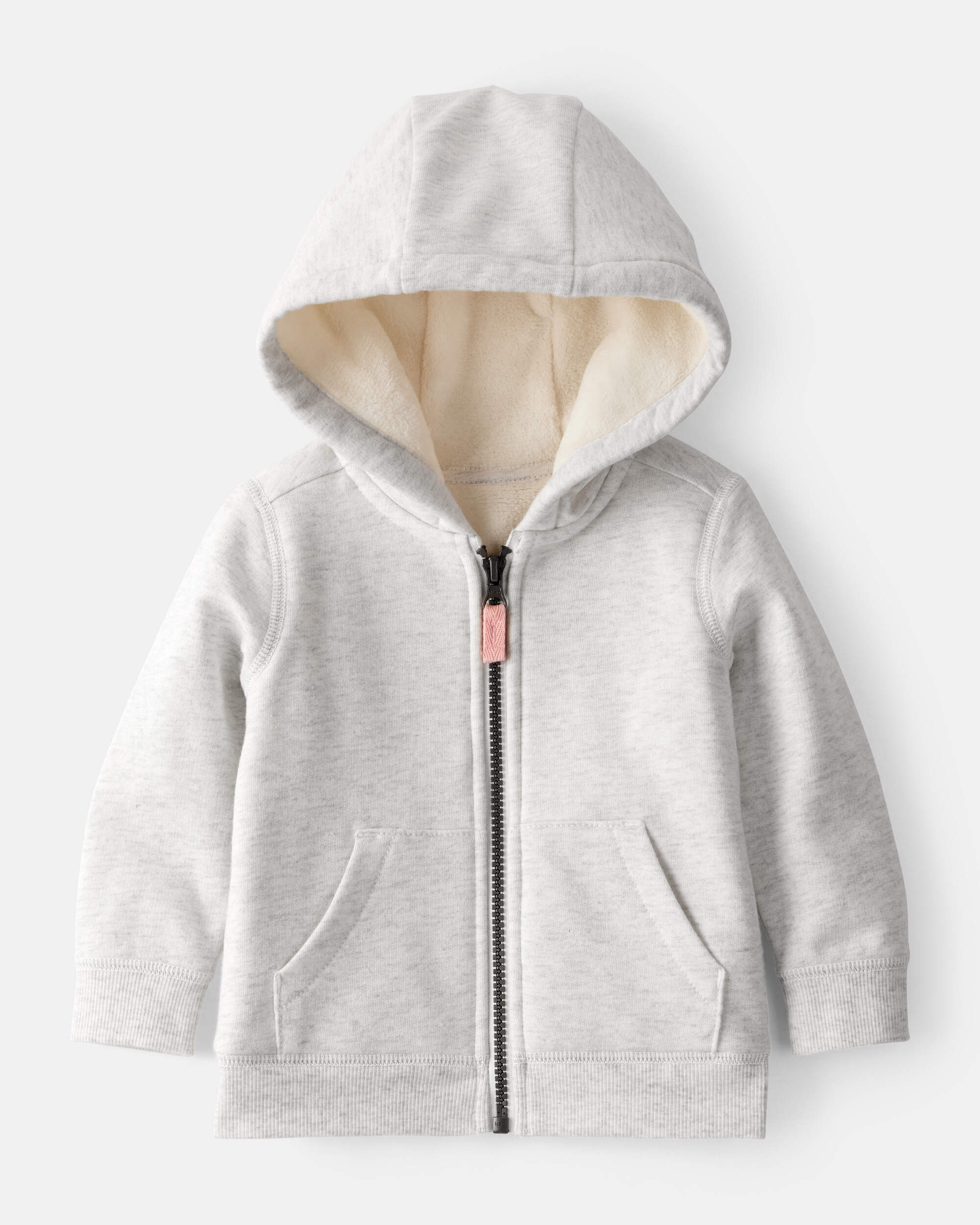 Baby Girl Long-Sleeve Hooded Zip-Up Jacket - Grey