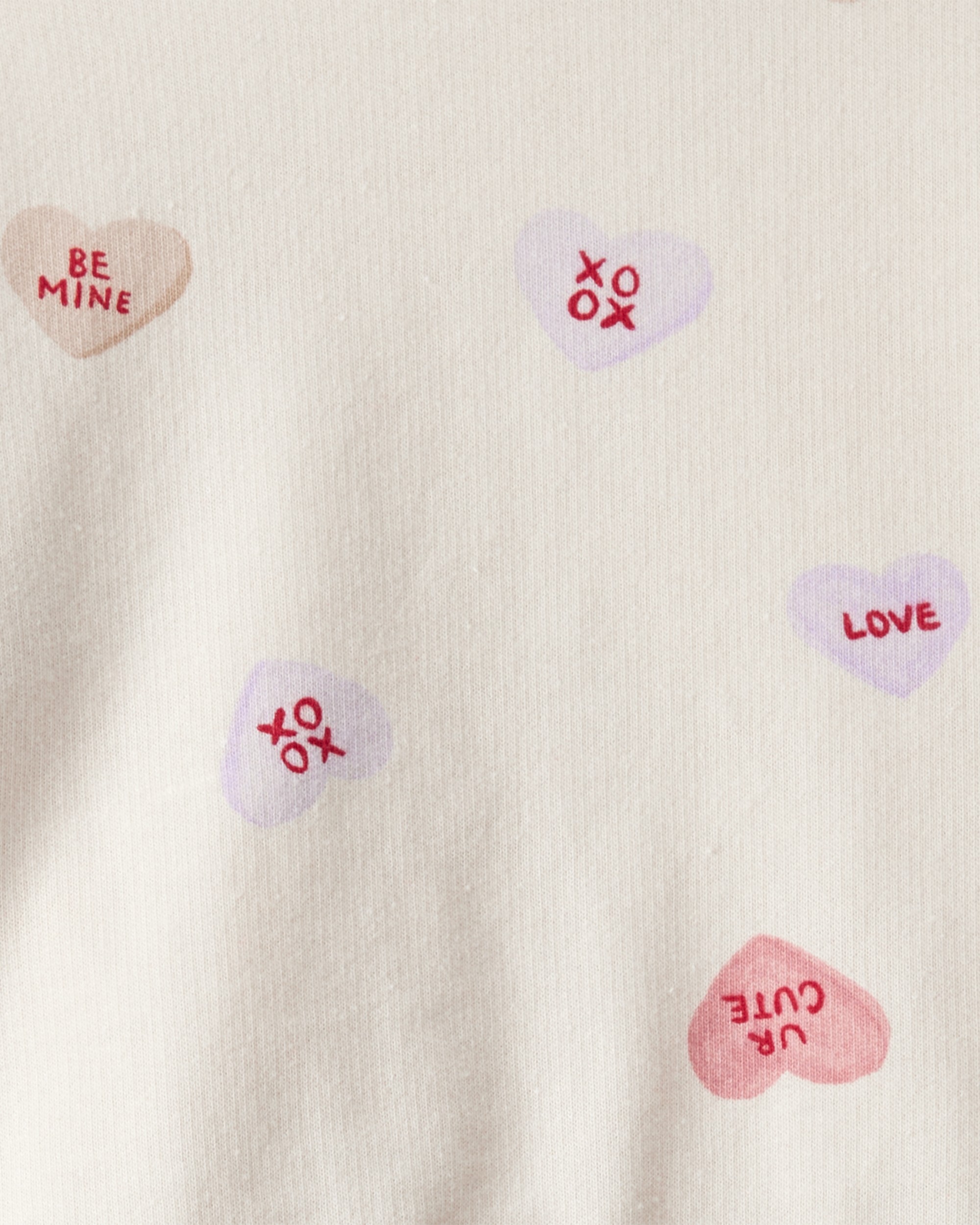 Baby Girl DayDream Fleece Candy Heart French Terry Pullover & Pant Set - Cream