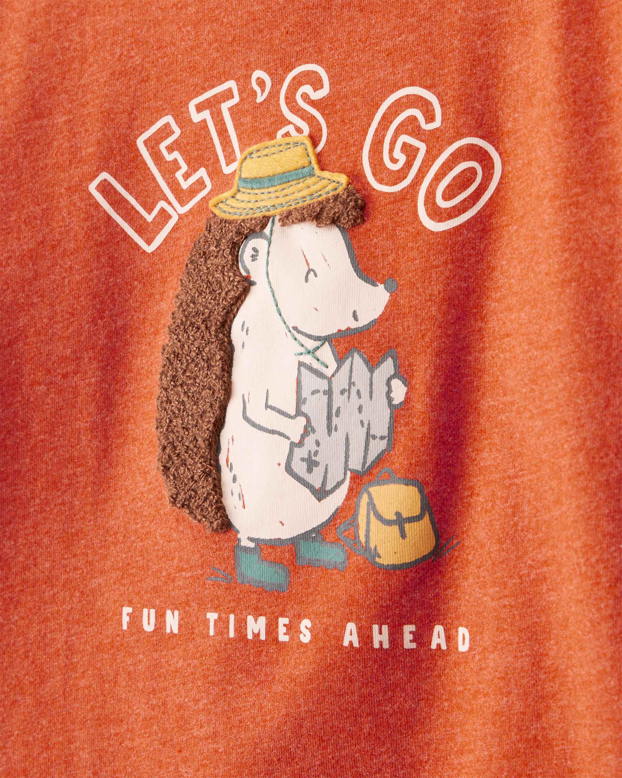 Baby Boy Let's Go Fun Times Ahead Long-Sleeve Graphic Tee - Orange
