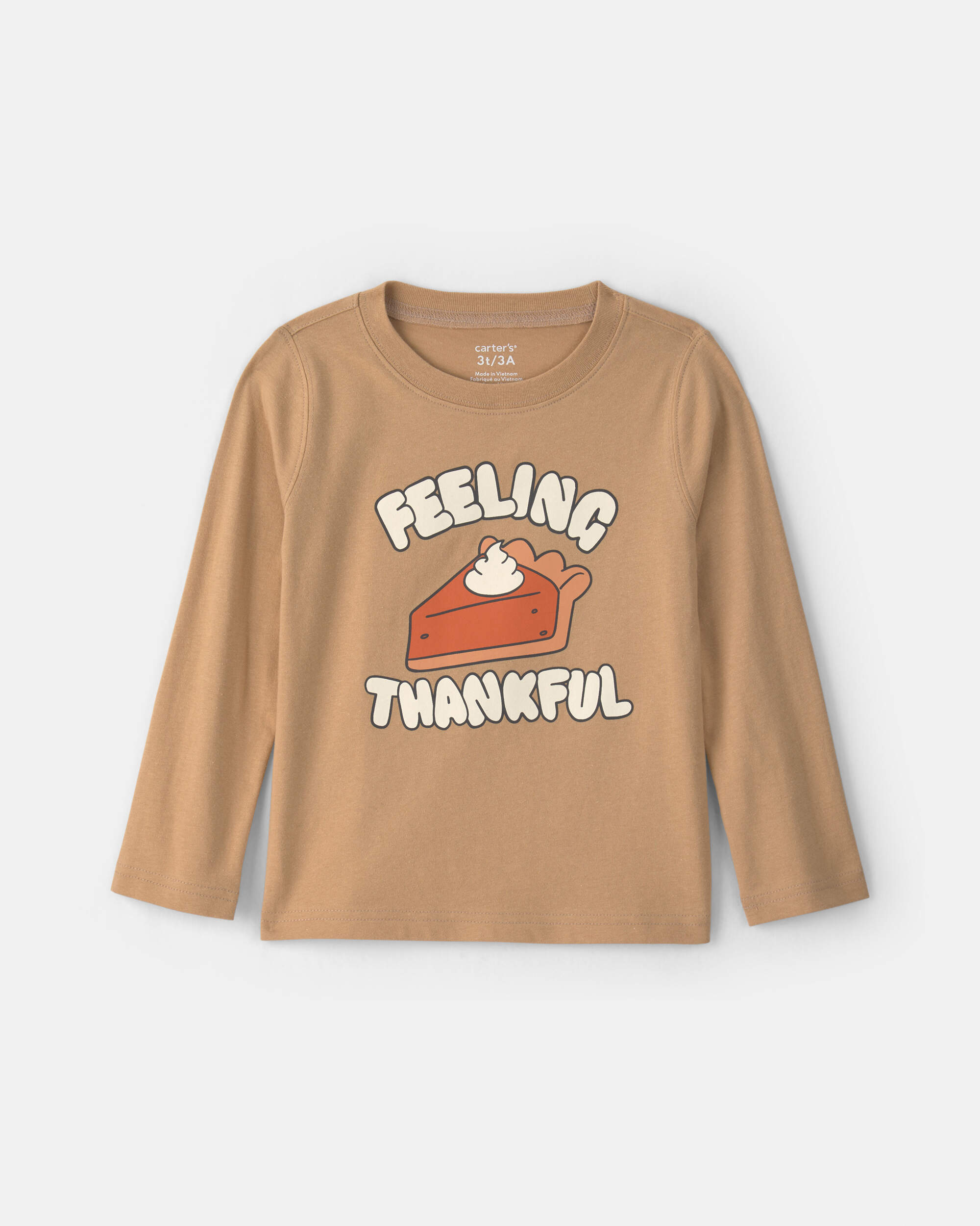 Toddler Boy 'Feeling Thankful' Pie Long-Sleeve Graphic Tee - Brown
