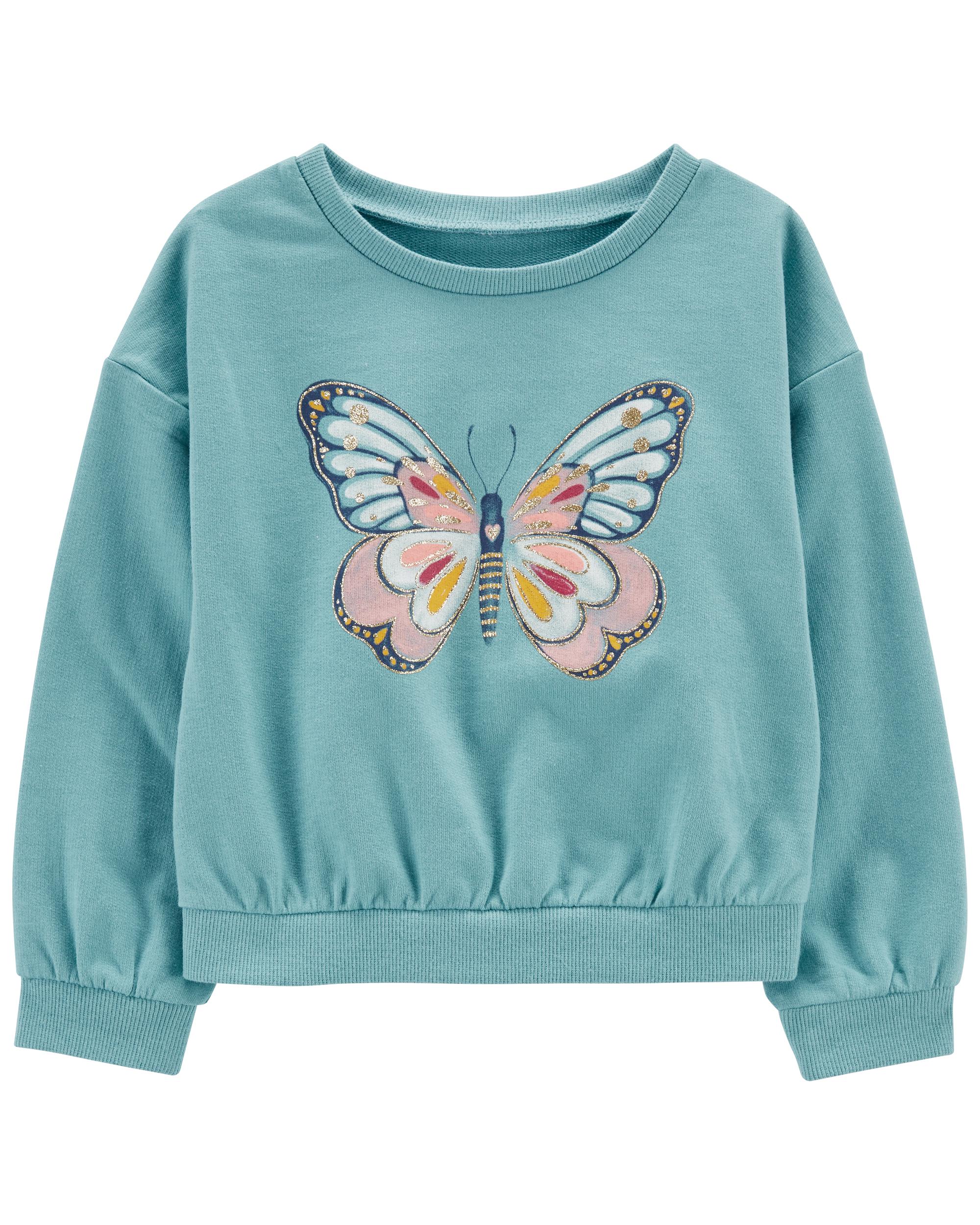 Toddler Girl Butterfly Crewneck