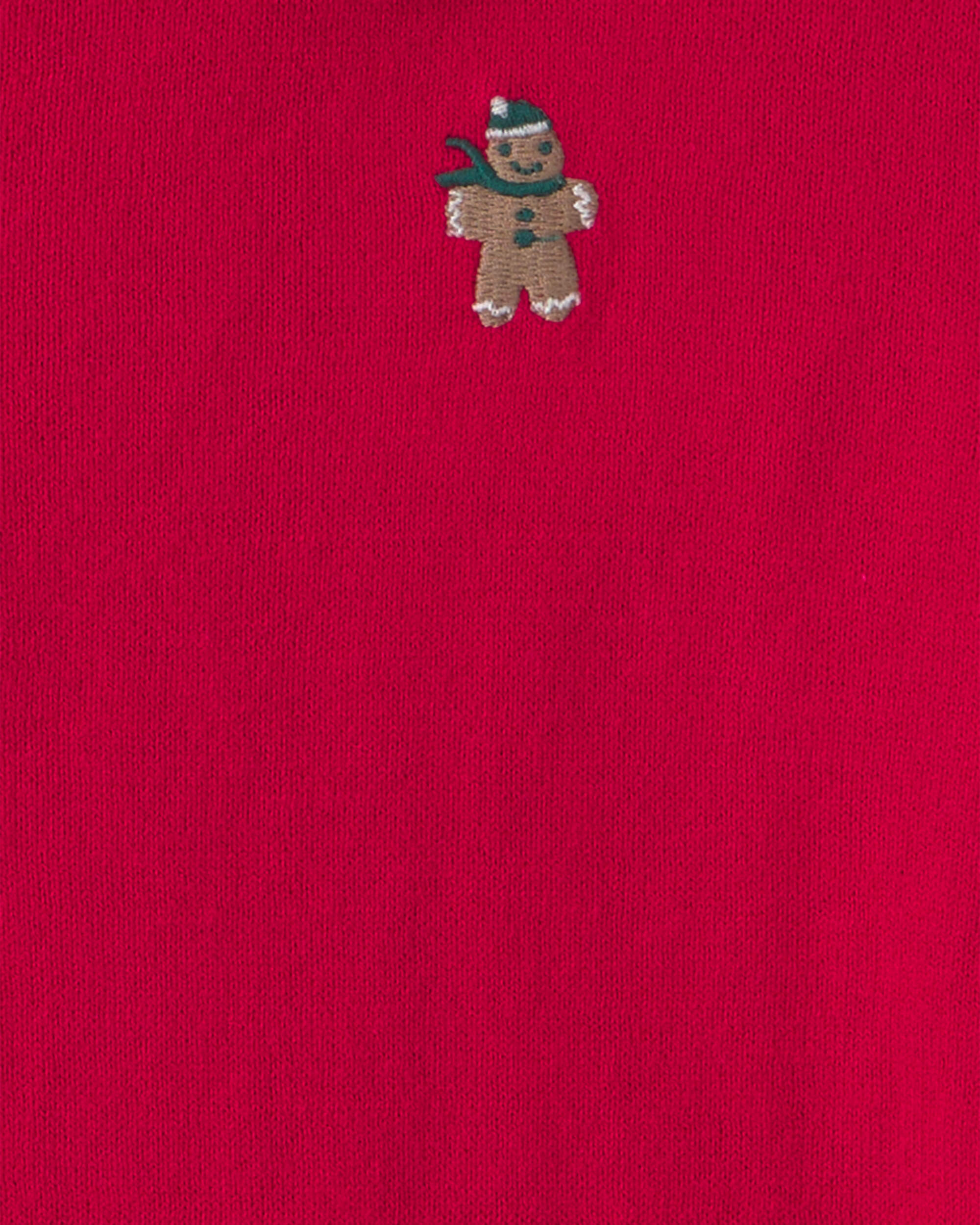 Boys Gingerbread Polo Sweater - Red