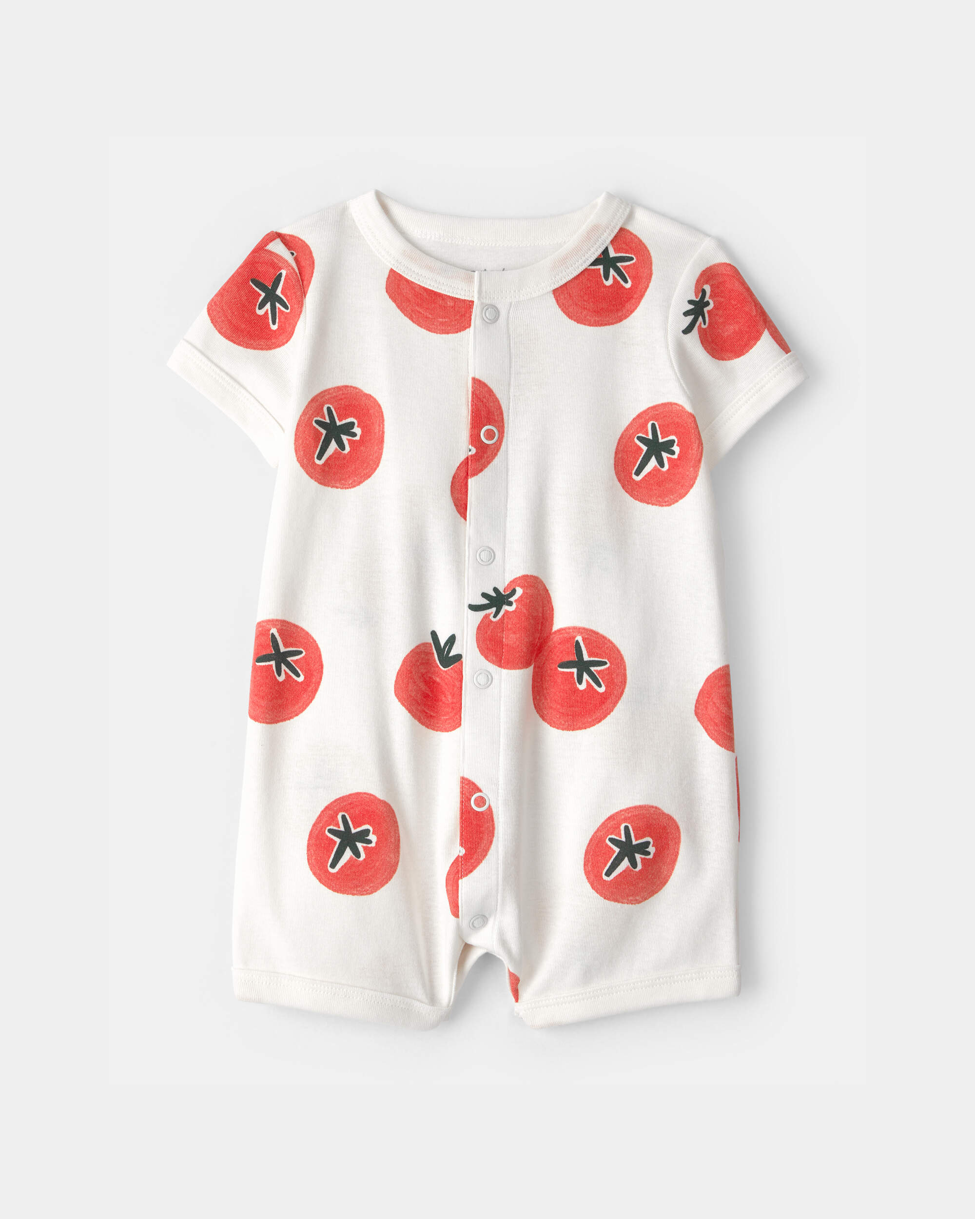Baby Boy Tomato Romper - White