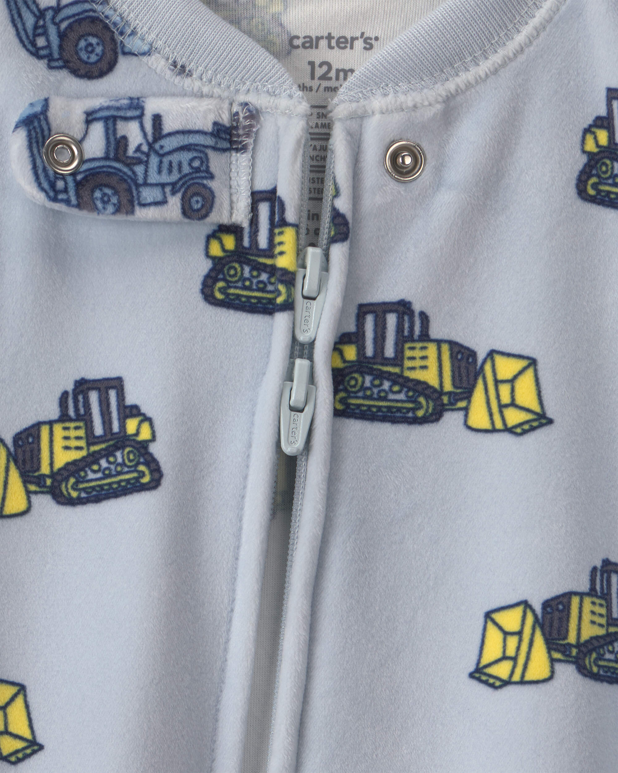 Baby Boy 1-Piece Construction 2-Way Zip DreamPlush Snug Fit Footed Pyjama - Blue