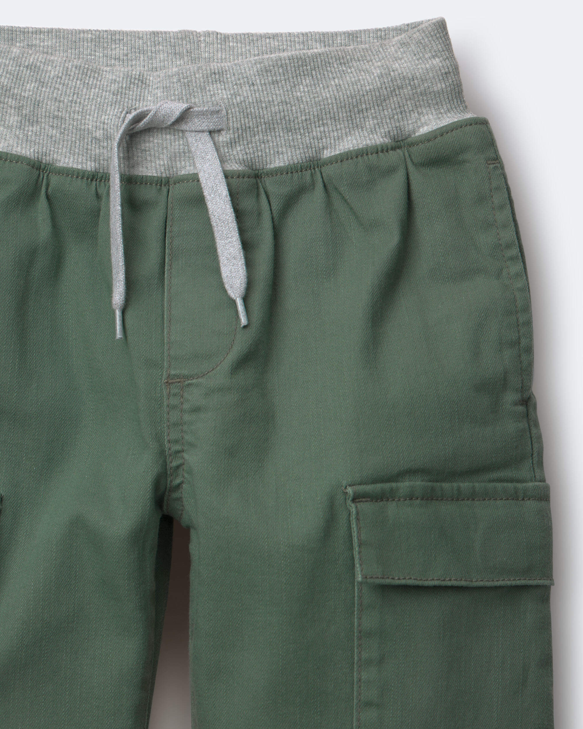 Toddler Boy Cargo Pant - Olive/Heather Grey
