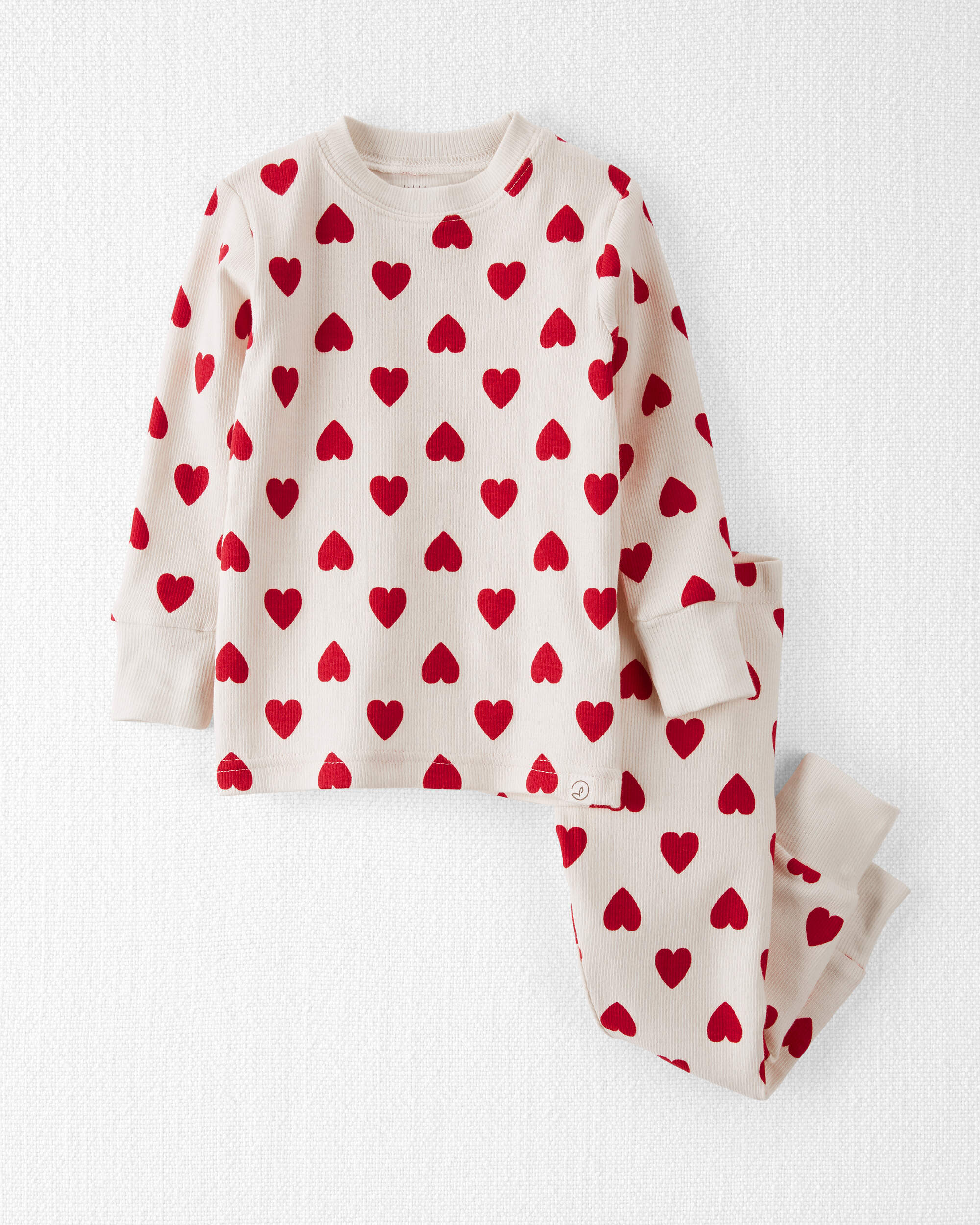 Baby 2-Piece Organic Cotton Pyjamas Red Hearts