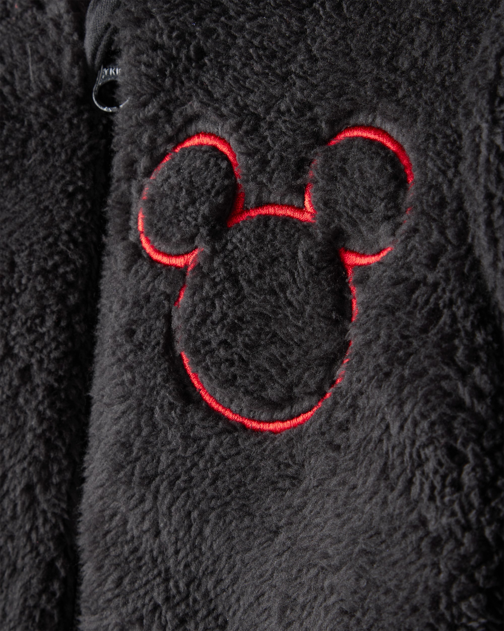 Toddler Boy Disney© Mickey Mouse Sherpa Hooded Zip-Up Jacket - Black
