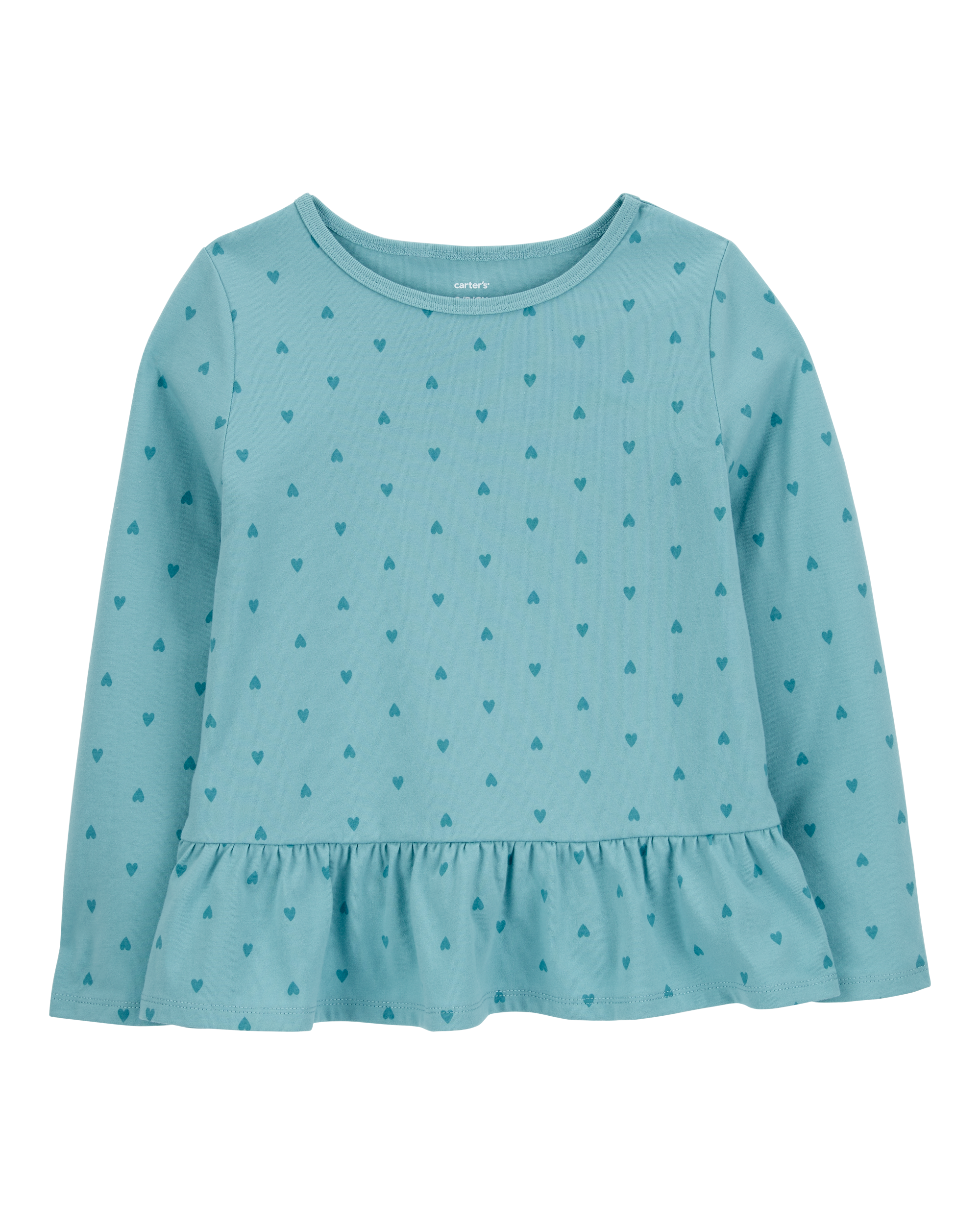 Kid Heart Long-Sleeve Peplum Jersey Tee