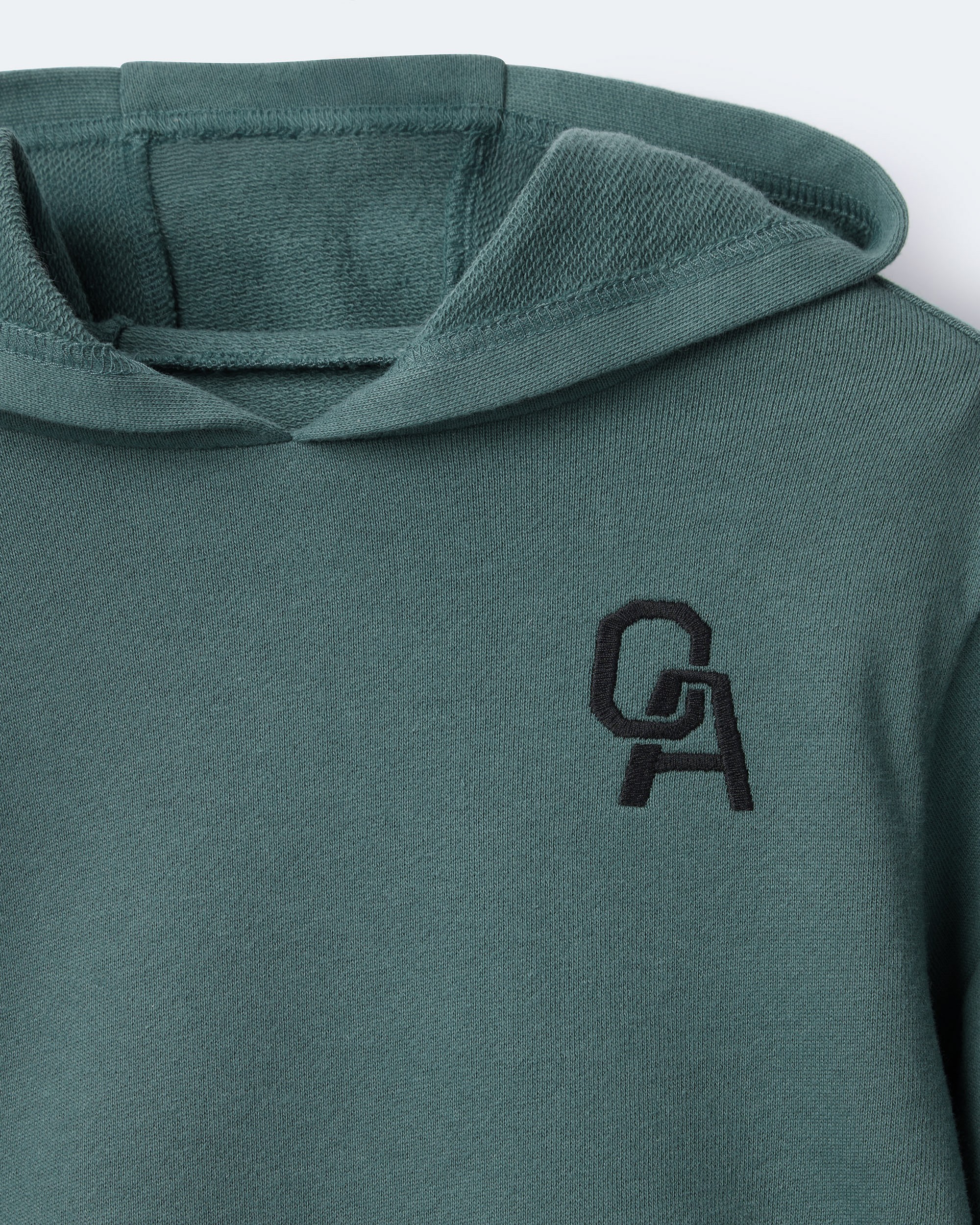 Toddler Girl Long-Sleeve Hooded Sweatshirt Dress - Green