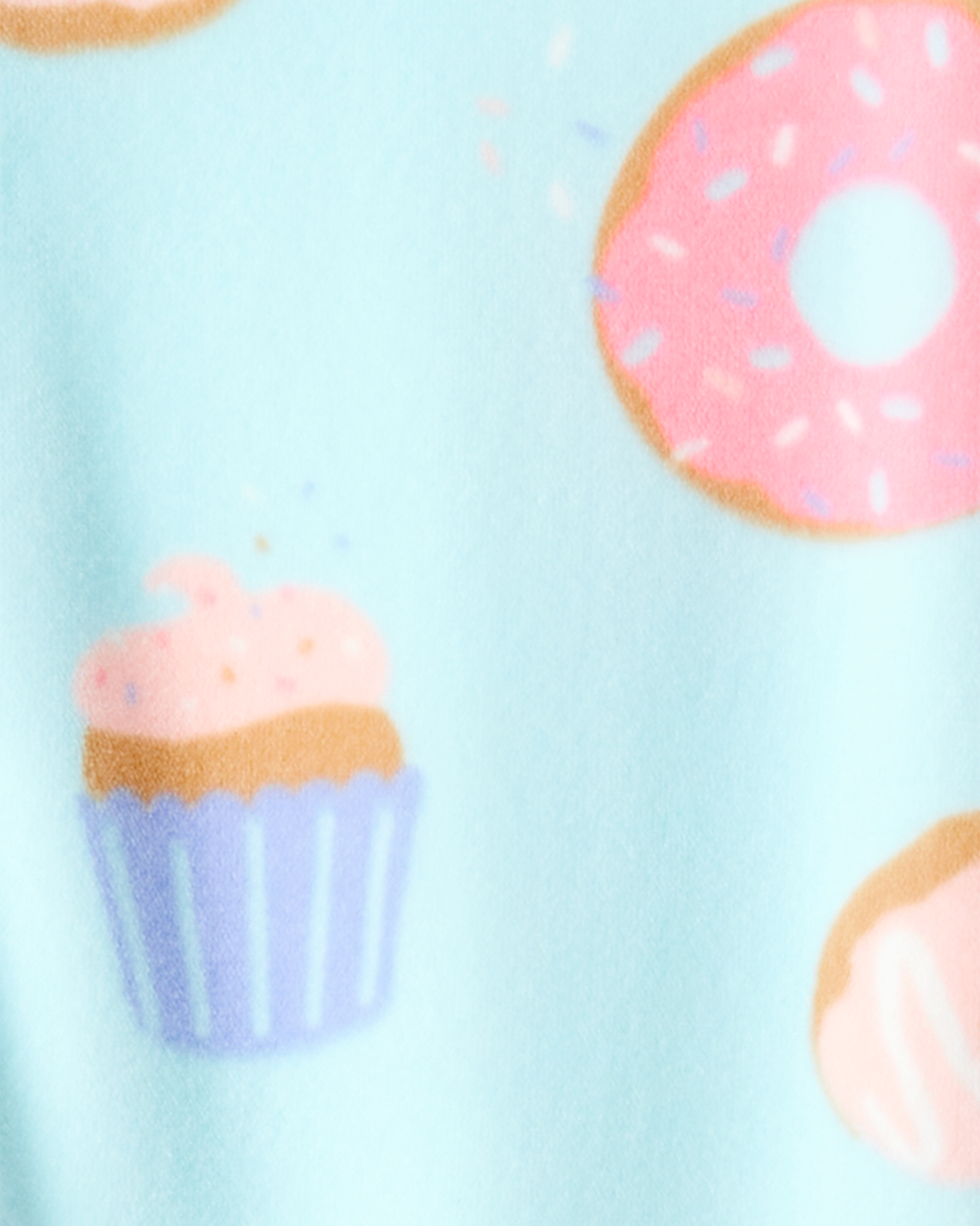 Baby Girl Donuts DreamPlush Long-Sleeve Snug Fit 1-Piece pyjamas - Blue