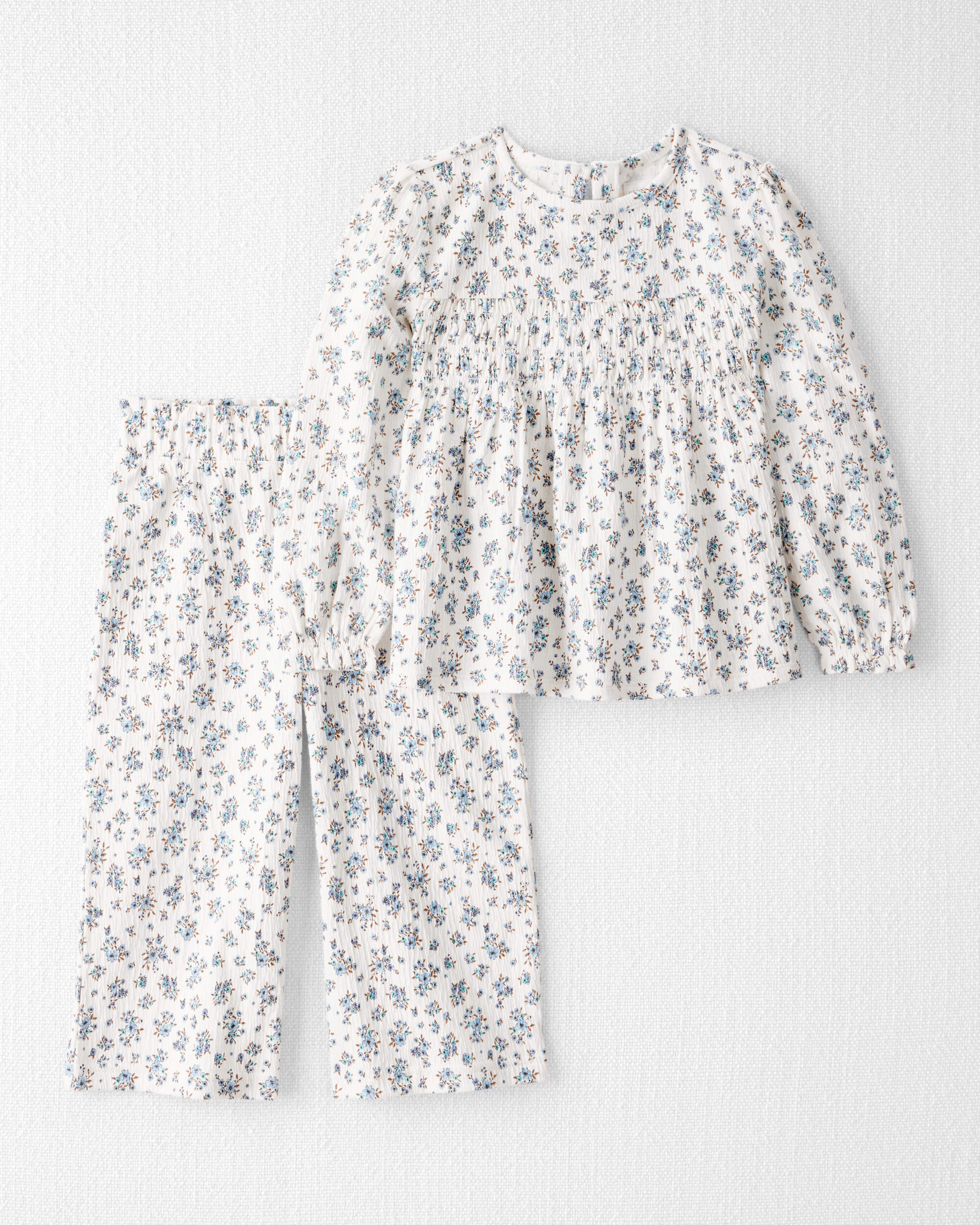 Toddler Girl 2-Piece Organic Cotton Set BlueMist Bloom Print