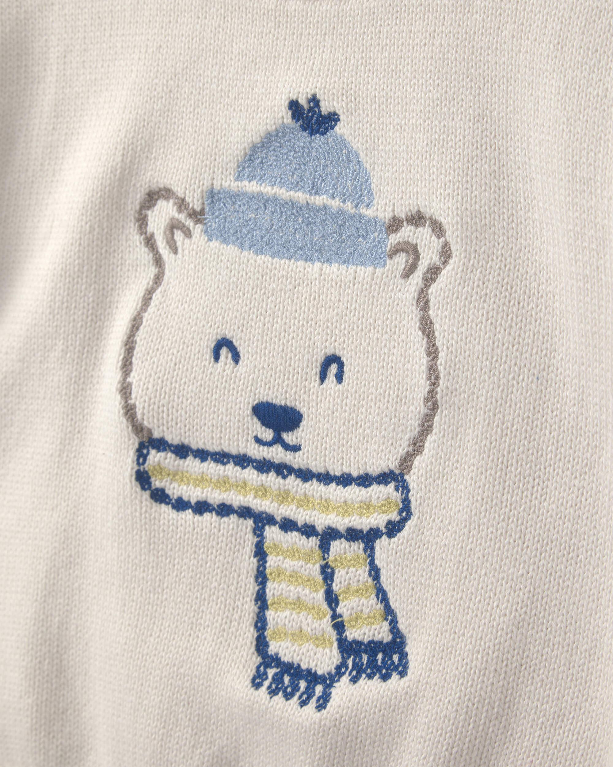 Baby Boy 2-Piece Polar Bear Sweater & Denim Pant Set - Cream/Indigo