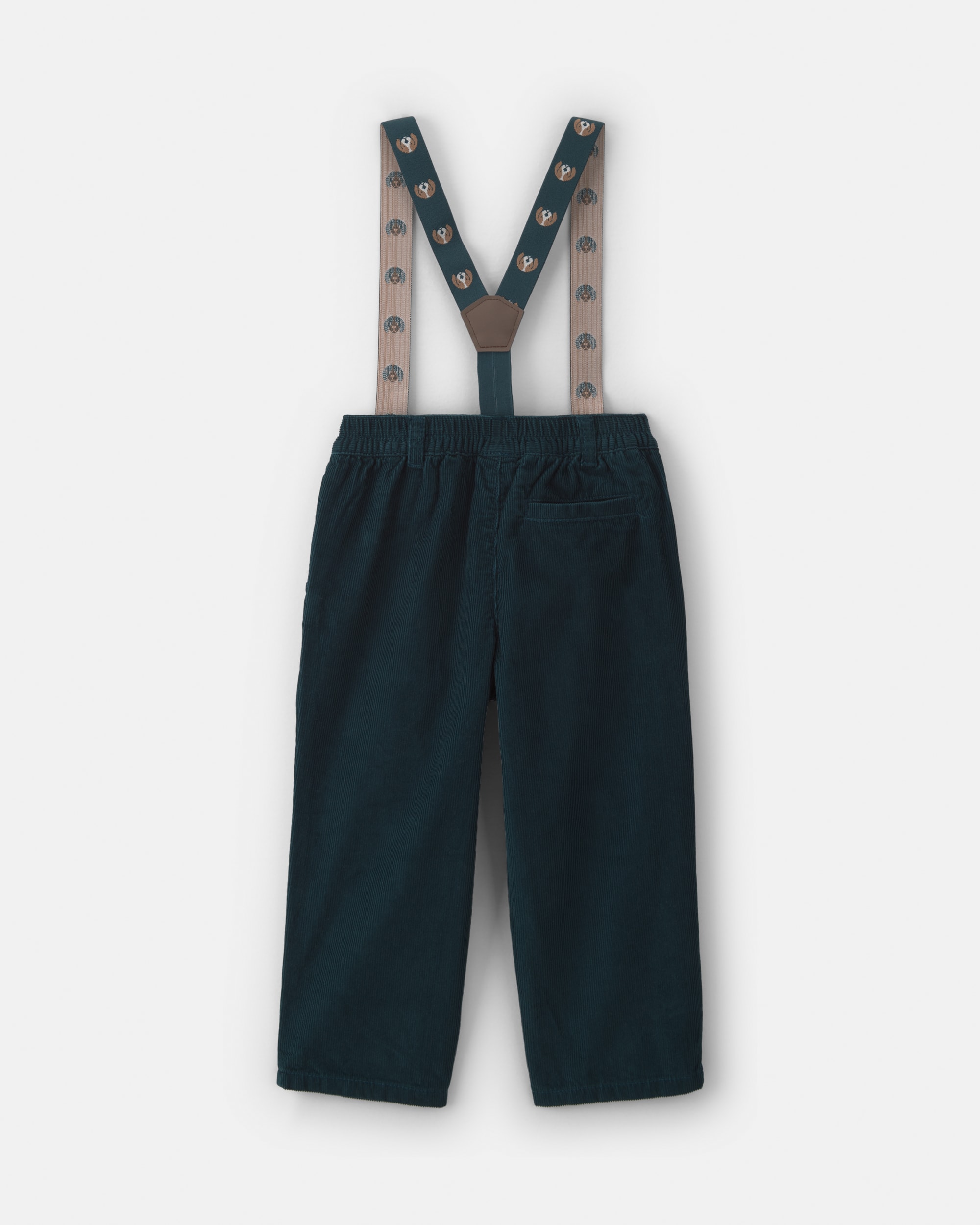Toddler Boy Corduroy Suspender Pants - Navy Blue