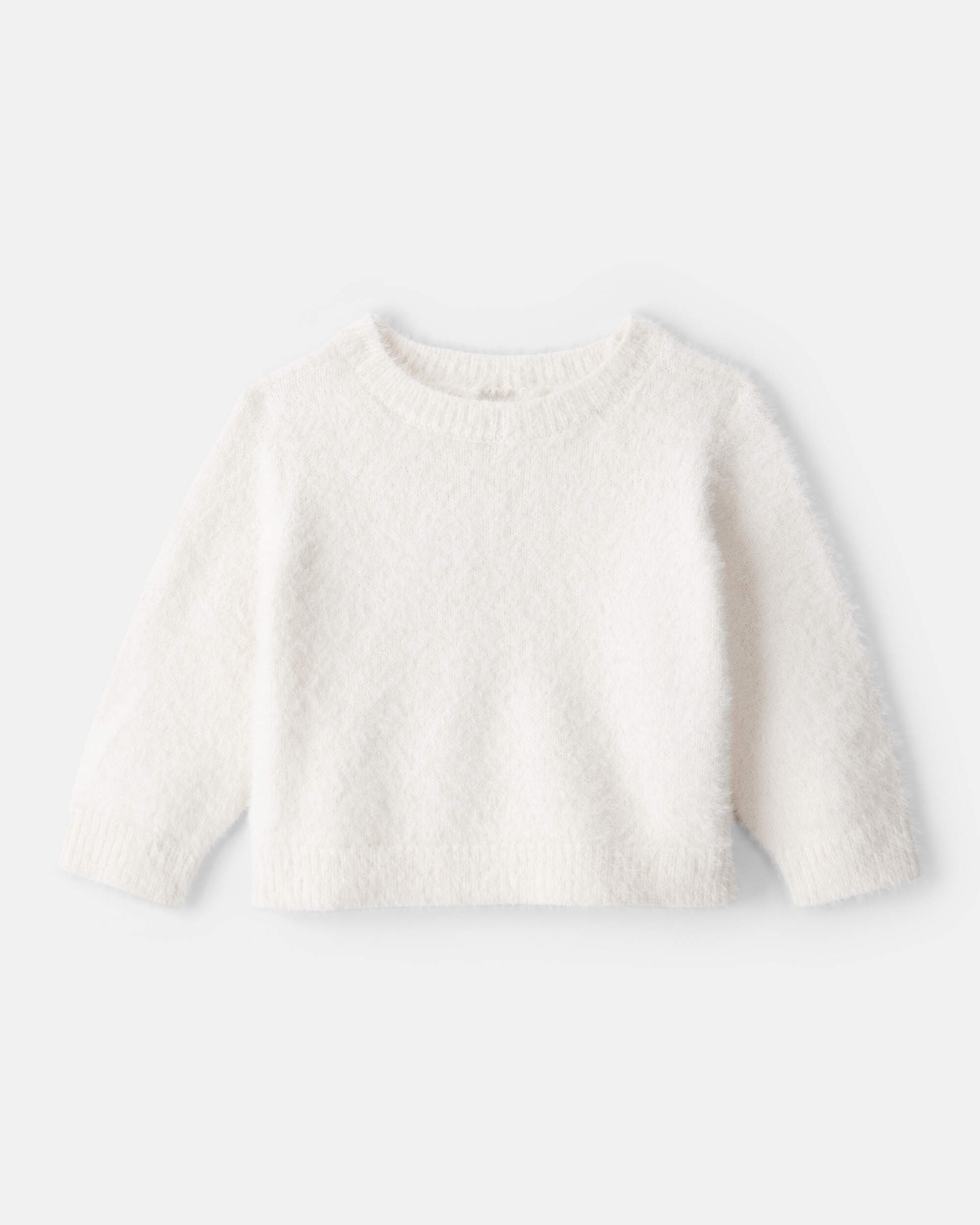 Baby Girl Brushed Sweater - White