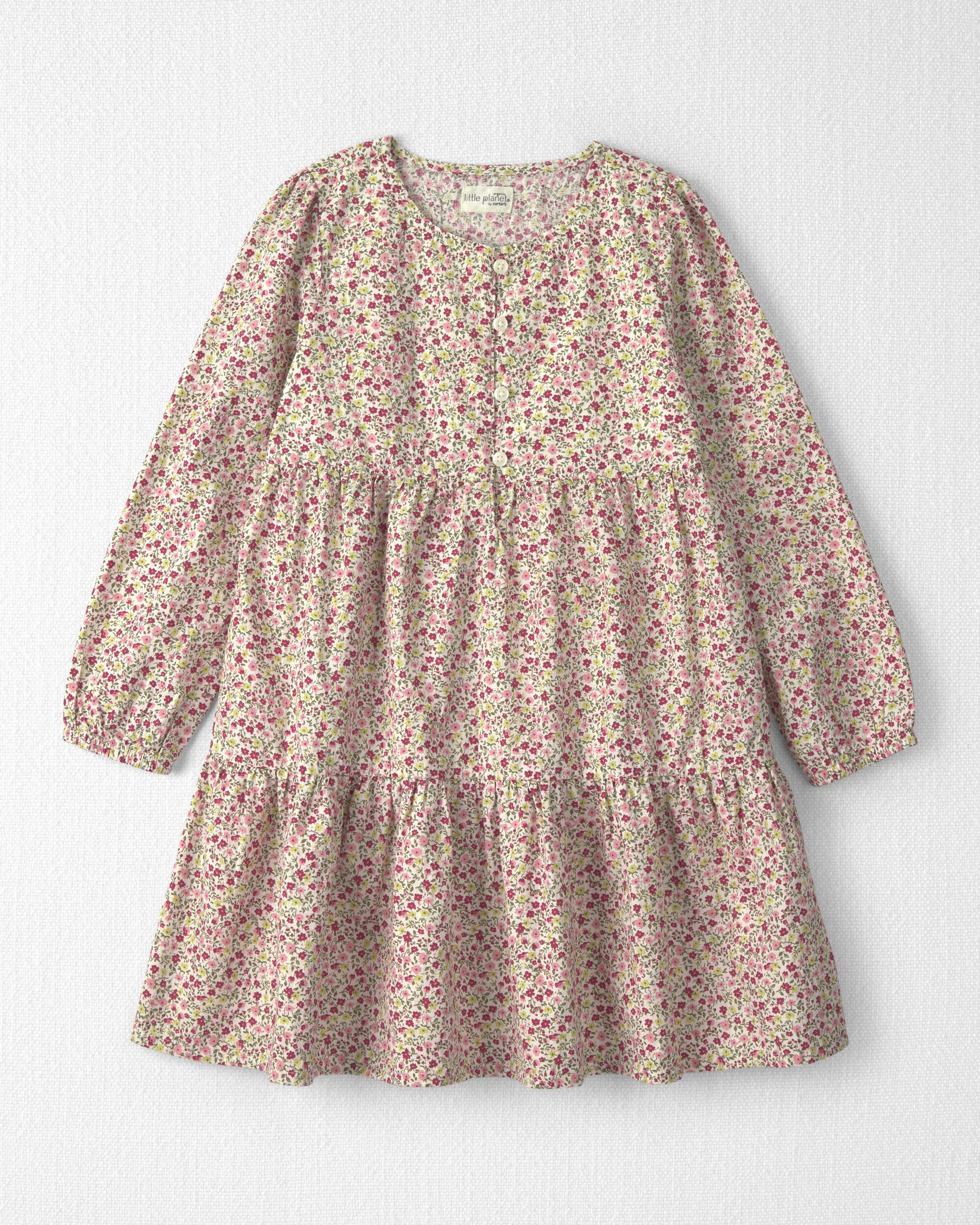 Girls Organic Cotton Dobby Dress Floral
