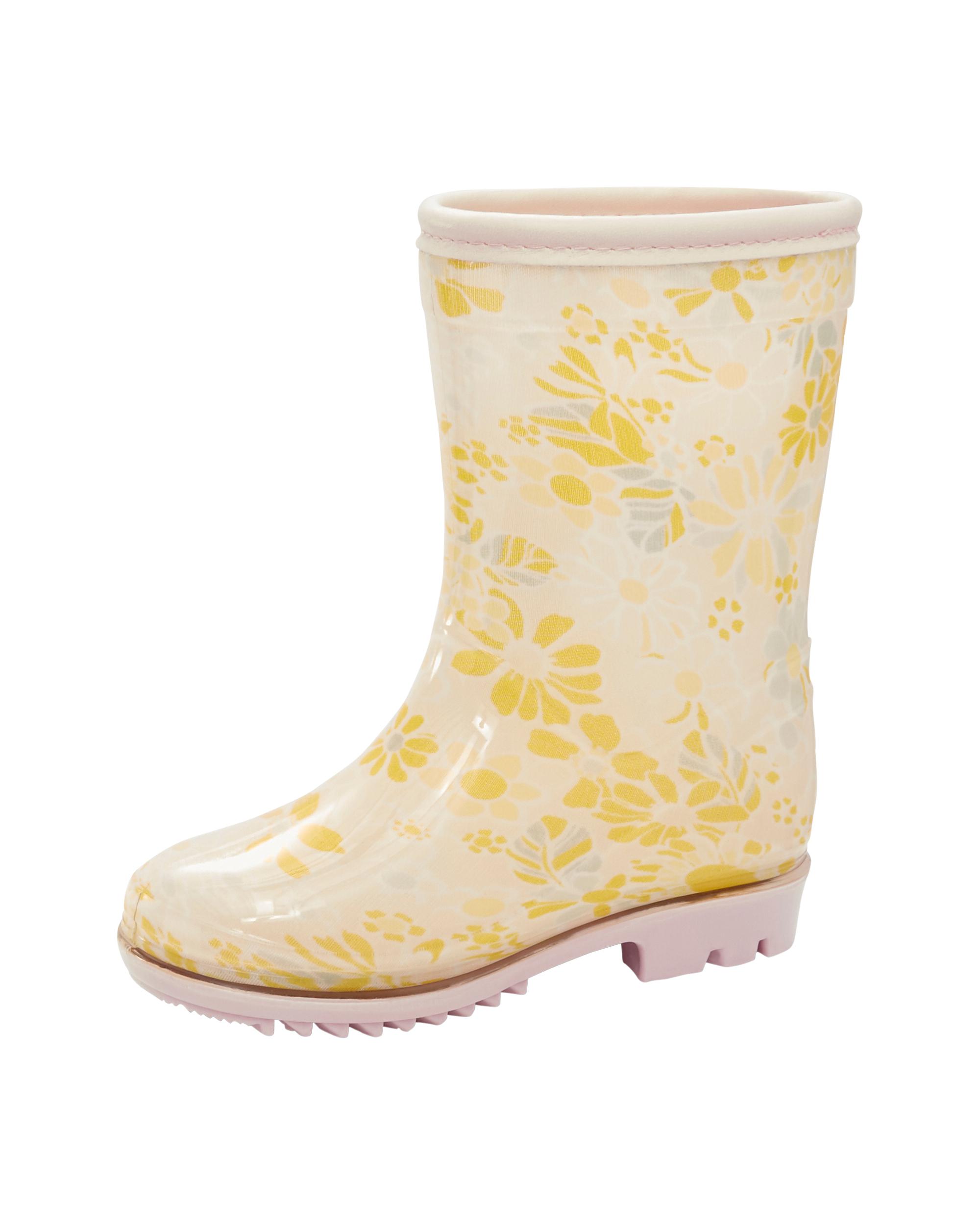 Floral Print Rain Boots