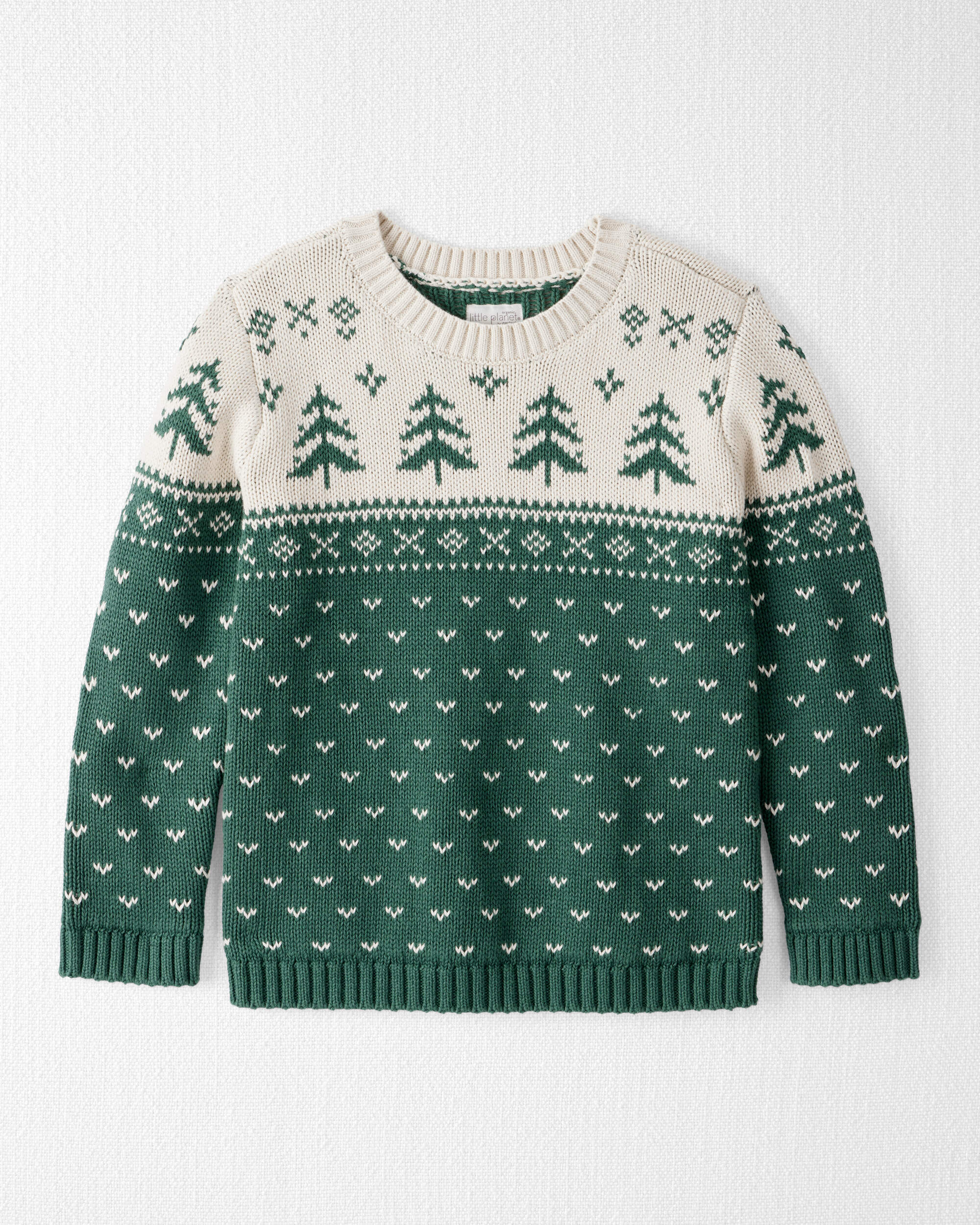 Kid Organic Cotton Evergreen Fair Isle Sweater