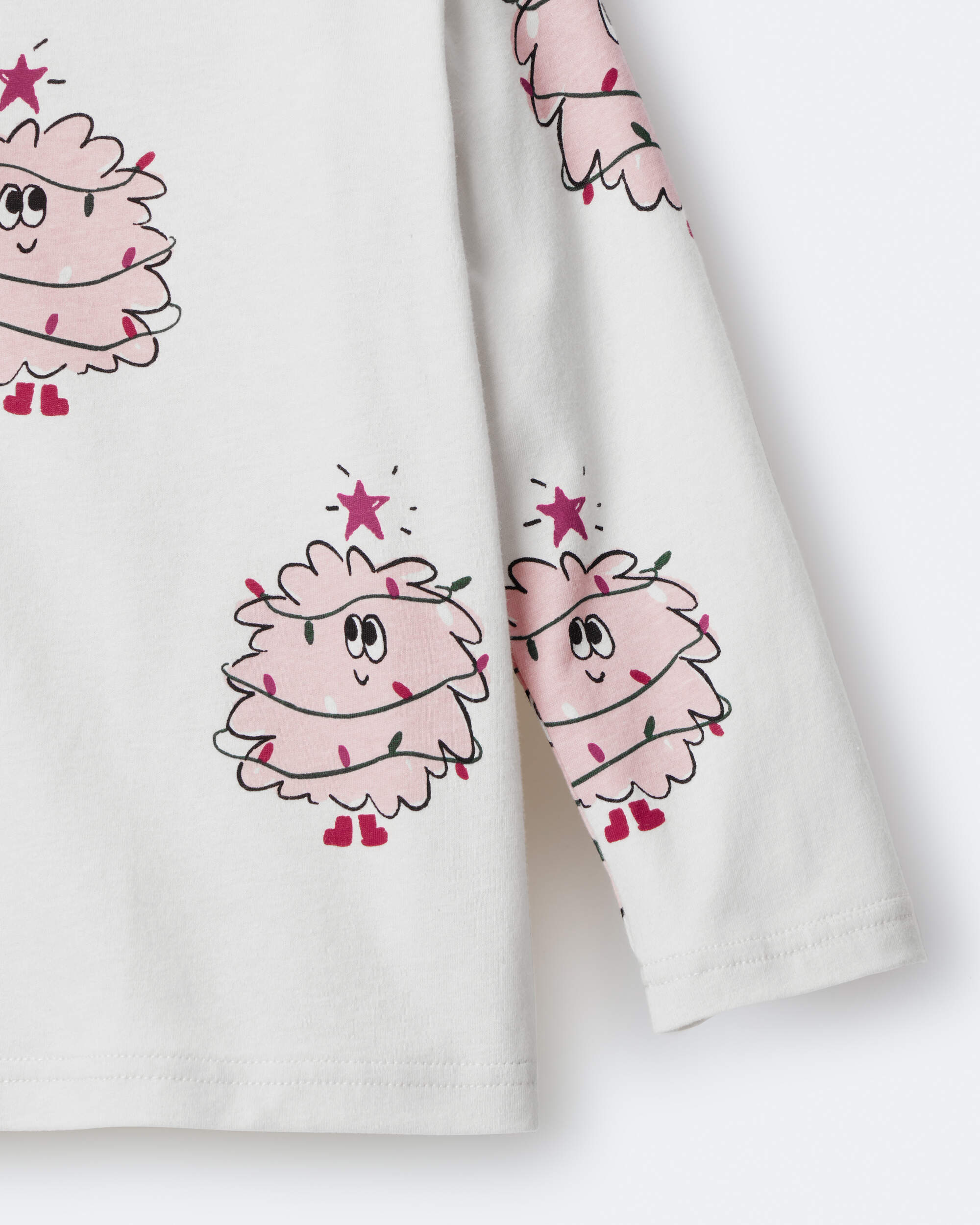 Toddler Girl Holiday Squish Character Long-Sleeve Graphic Tee - Ivory