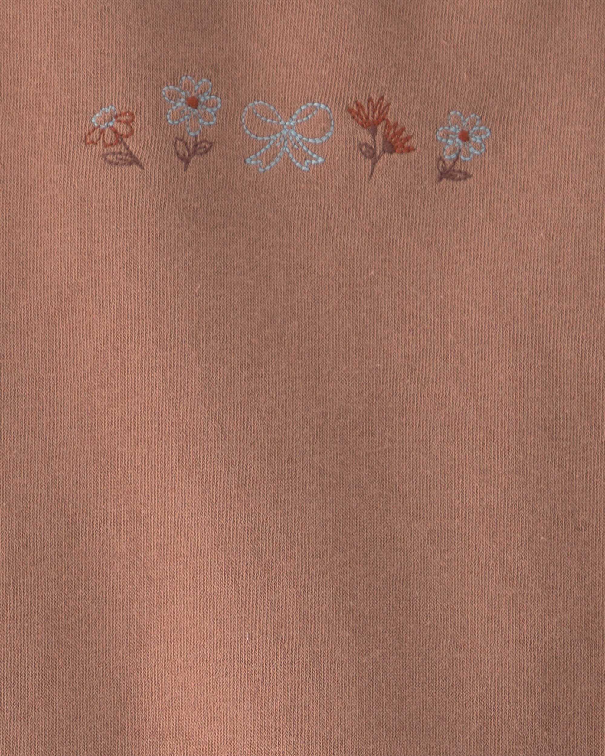 Baby Girl 2-Piece Floral Fleece Sweatshirt & Pant Set - Brown