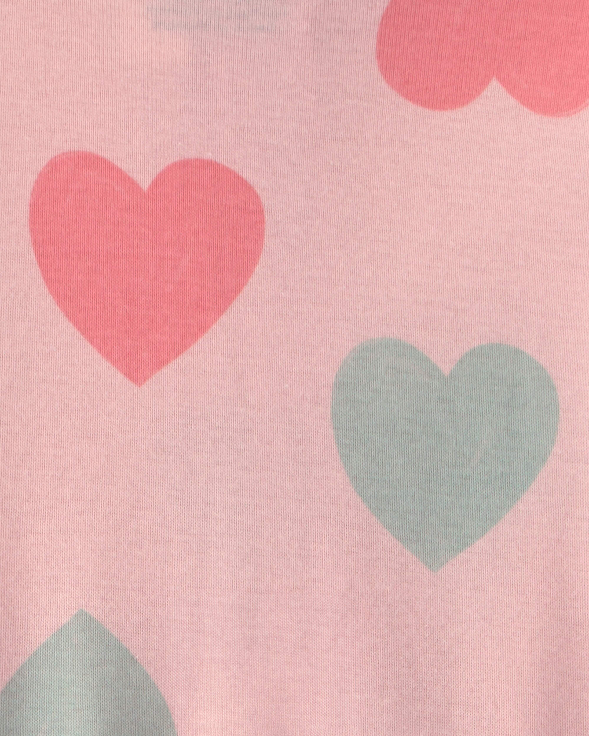 Baby Girl 1-Piece Heart 2-Way Zip 100% Cotton Snug Fit Pyjama - Pink