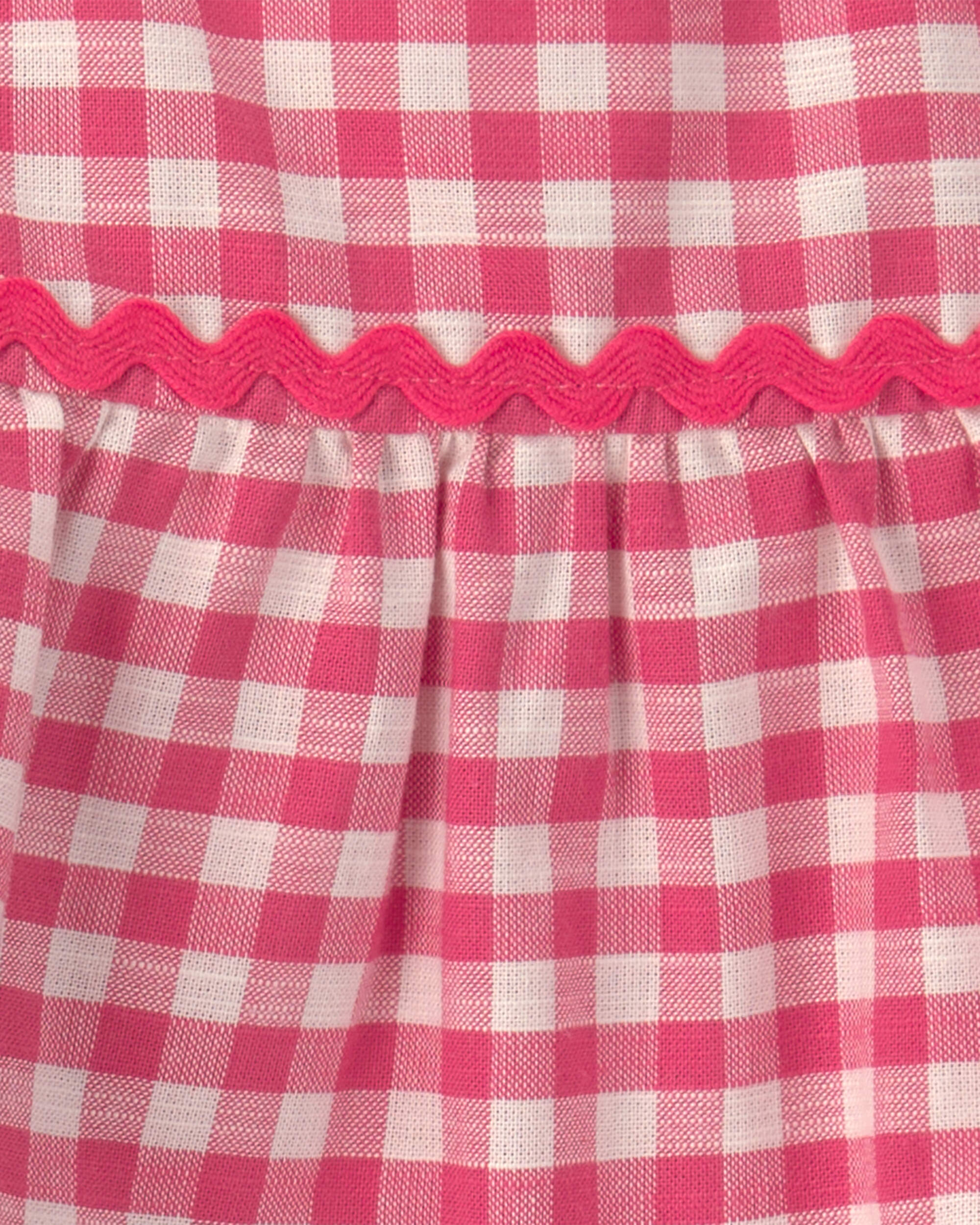 Baby Girl 2-Piece Gingham Tank Top & Pant Set - Red