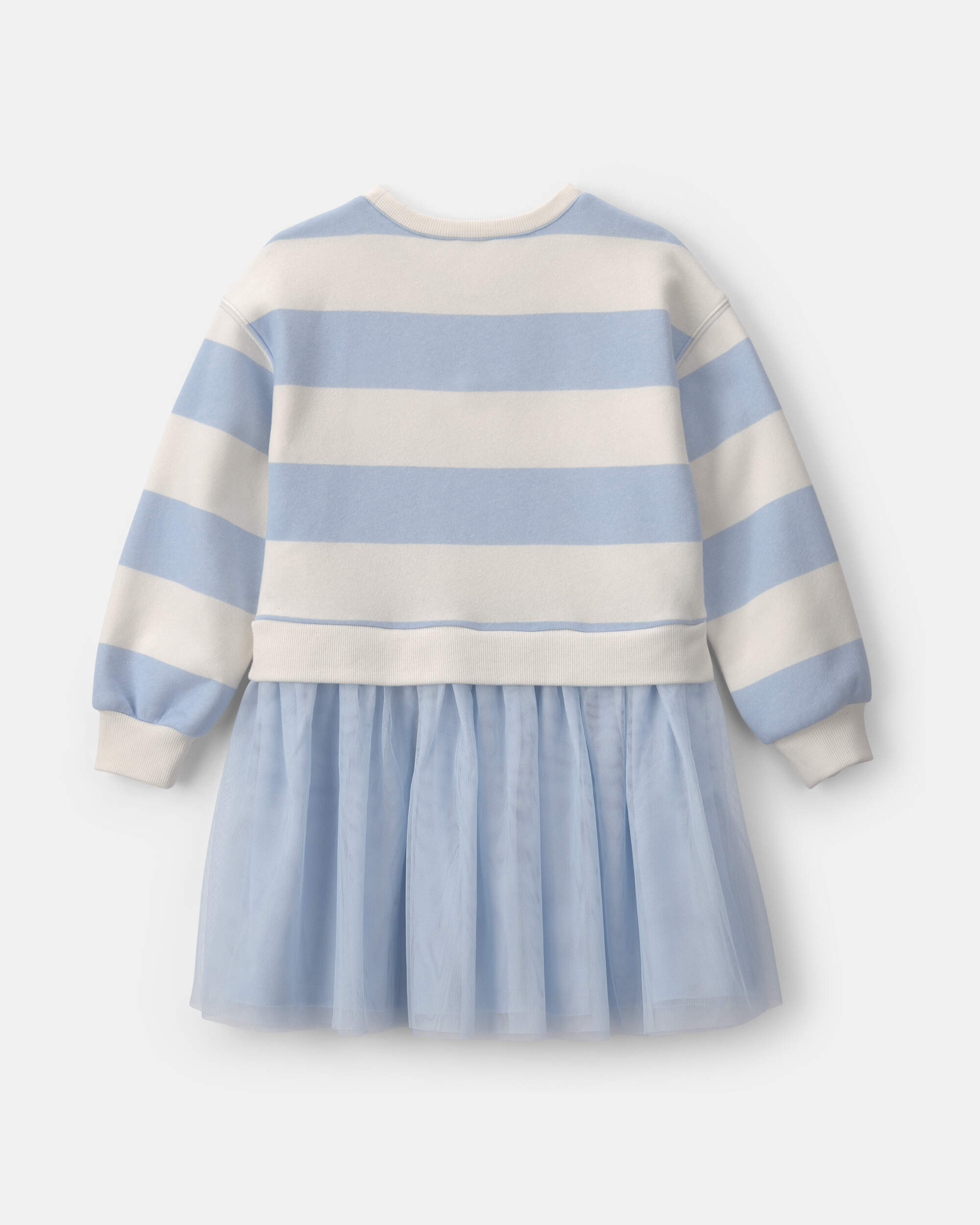 Girls Heart Valentine's Day Long-Sleeve Dress - Blue/Cream