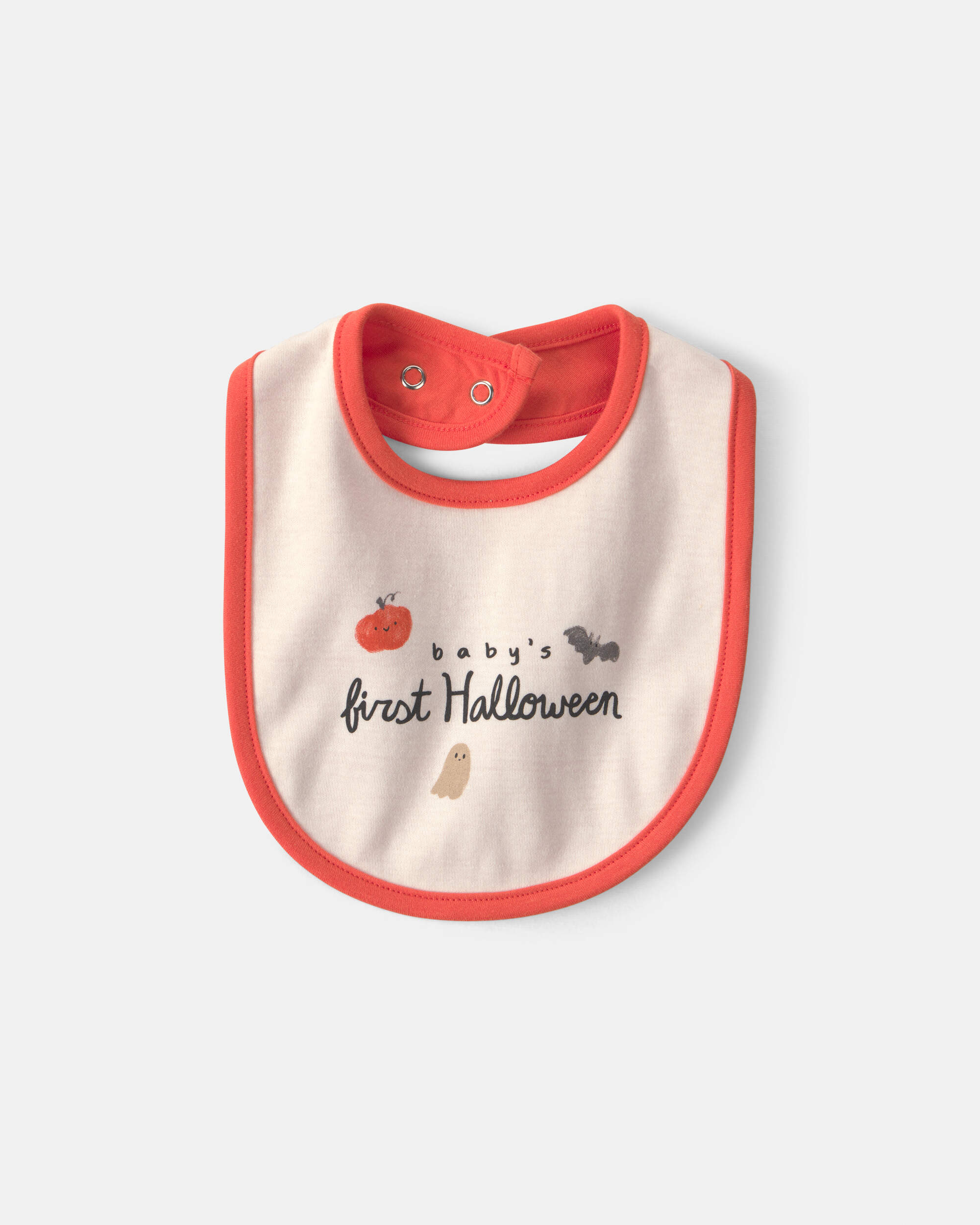 Baby 'Baby's First Halloween' Bib - Cream/Orange