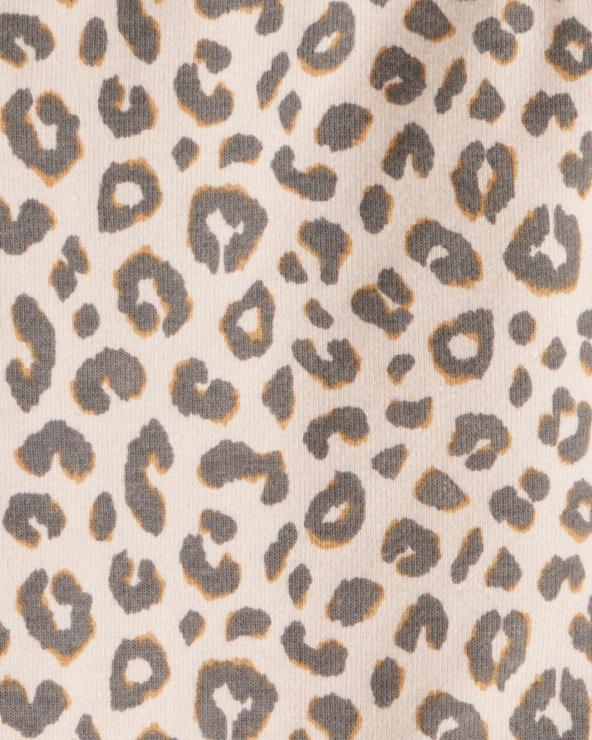 Baby Girl Cotton Leopard Stretch Leggings - Brown