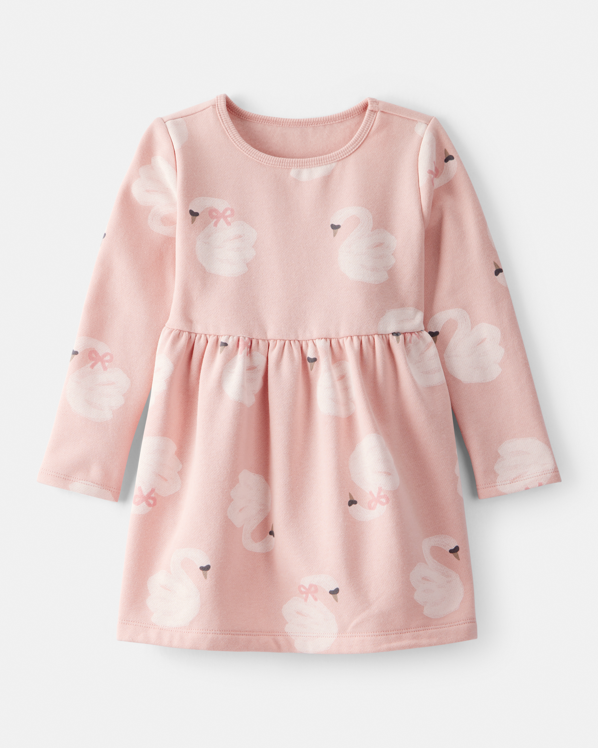 Toddler Girl DayDream Fleece Swan Knit Dress - Pink