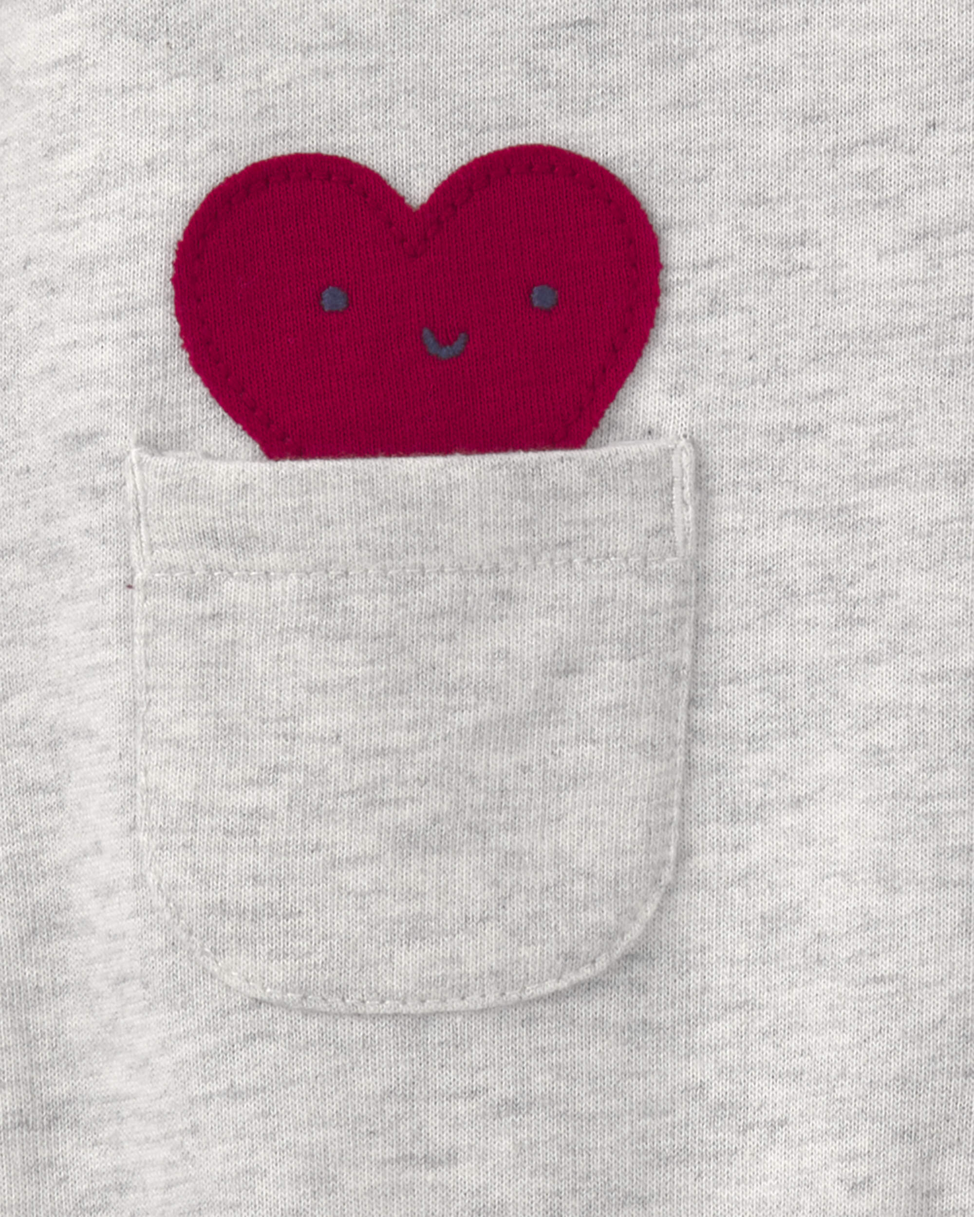 Baby Boy 2-Piece Valentine's Day French Terry Long-Sleeve Overall Set - Red/Grey