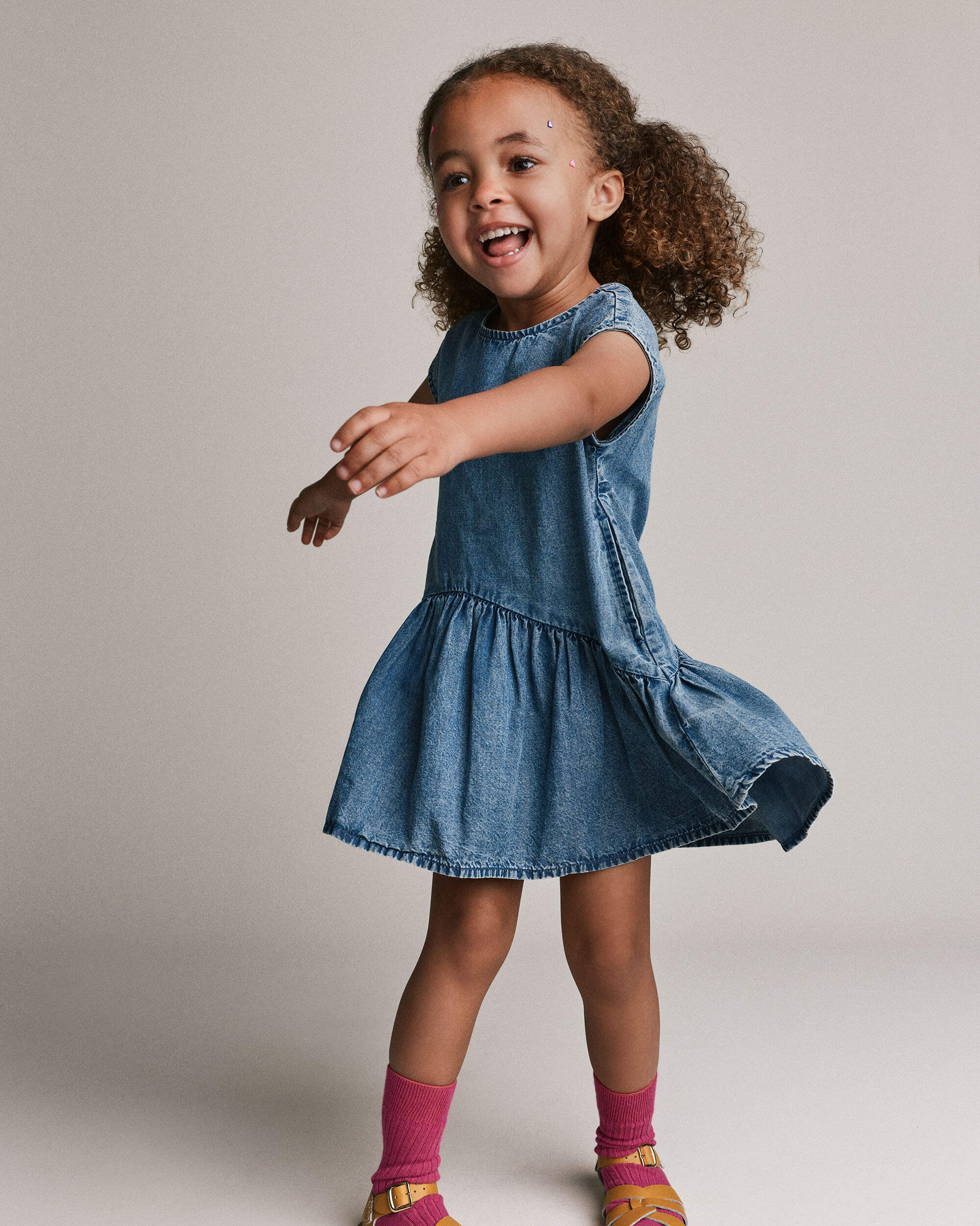 Toddler Girl Asymmetrical Drop-Waist Dress Chambray