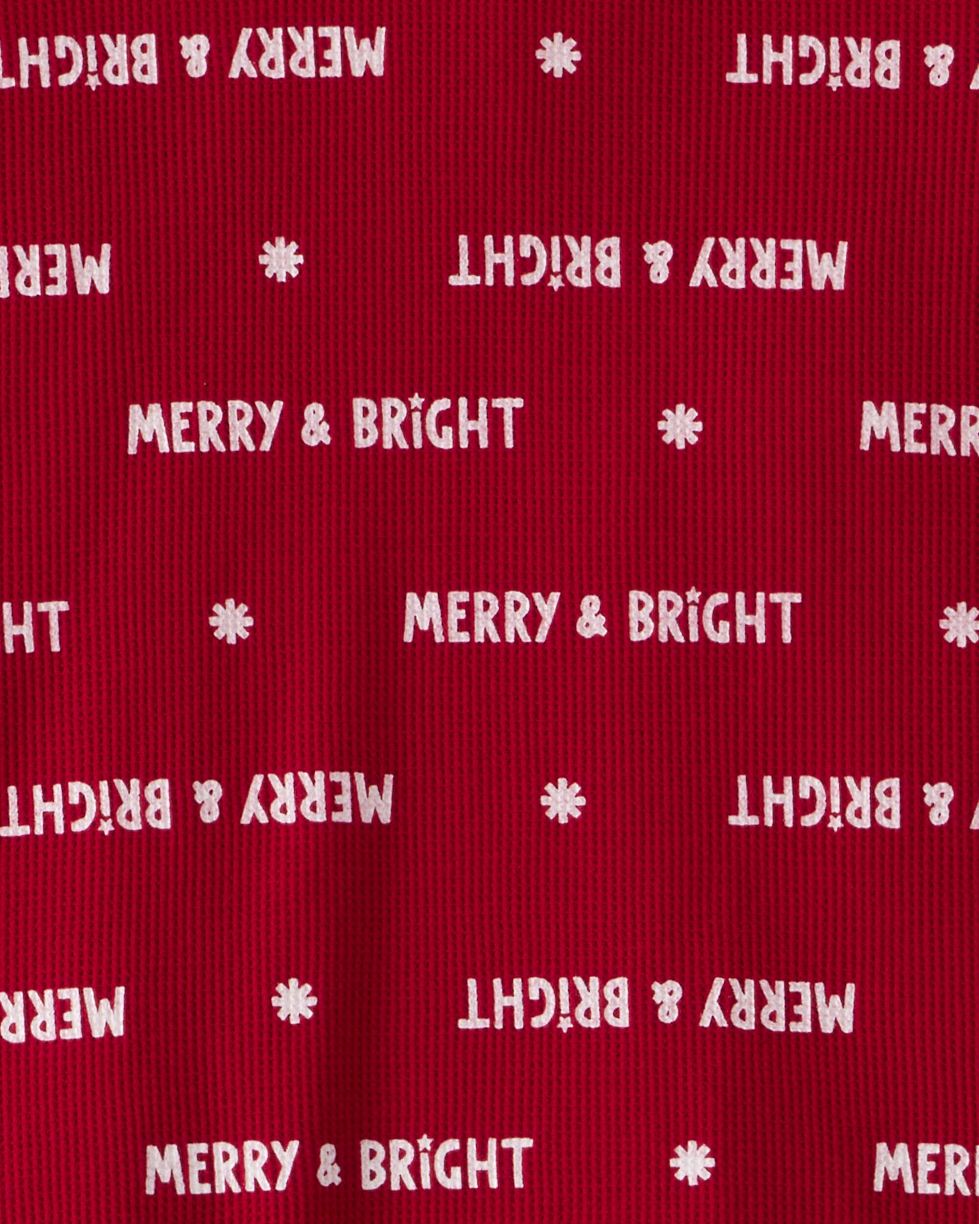 Adult Merry & Bright Christmas Cotton Long-Sleeve 2-Piece Pyjamas - Red